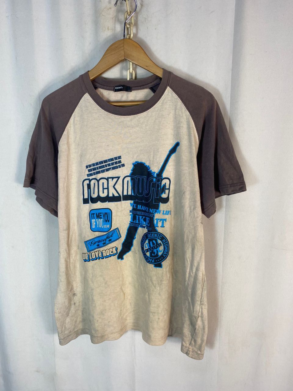 Japanese Brand “Rock music” printed distressed tshirt by sideway Size US L / EU 52-54 / 3 - 9 Thumbnail