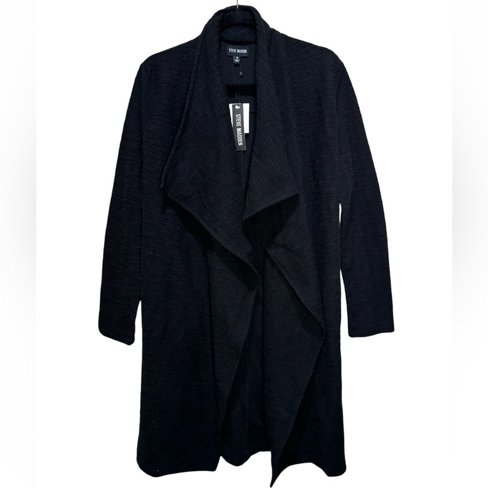 Steve Madden Steve Madden Slub Knit Jacket - Black Size S Size S / US 4 / IT 40 - 4 Thumbnail