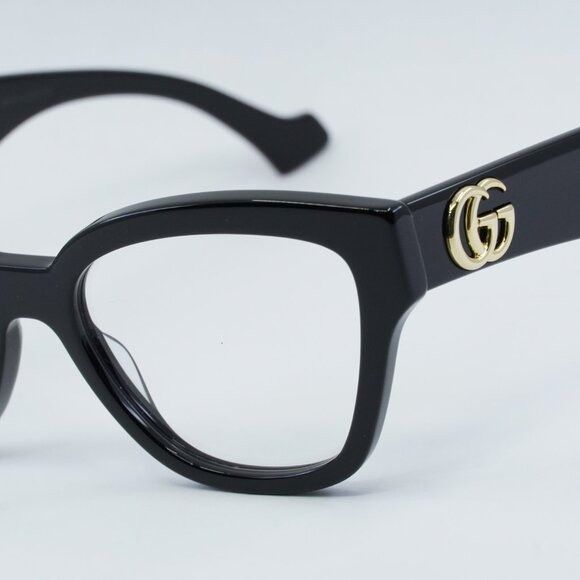 Gucci Gucci GG1424O 005 Eyeglasses Black 54mm Cat Eye Frame Size ONE SIZE - 4 Thumbnail
