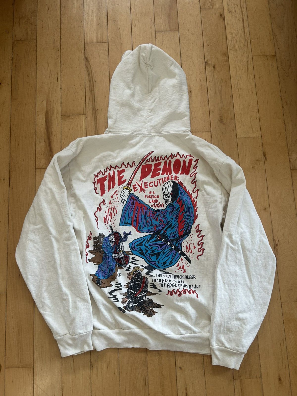 Warren Lotas samurai crème white colored hoodie