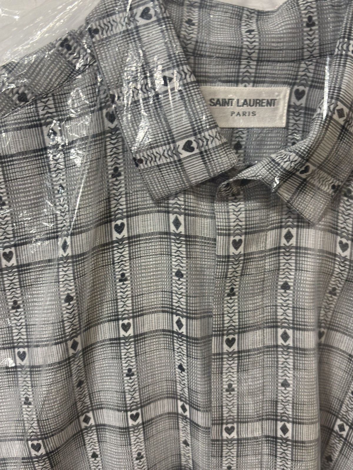 Saint Laurent Paris RARE NWOT Saint Laurent SS18 Casino Spade Plaid LG Shirt Size US L / EU 52-54 / 3 - 9 Thumbnail