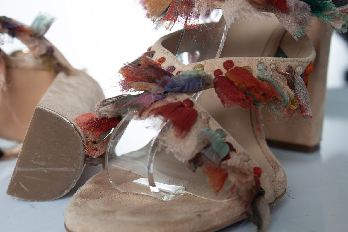 Chloe Chloe, Silk tassel Liz block heel sandals Size US 8.5 / IT 38.5 - 8 Thumbnail