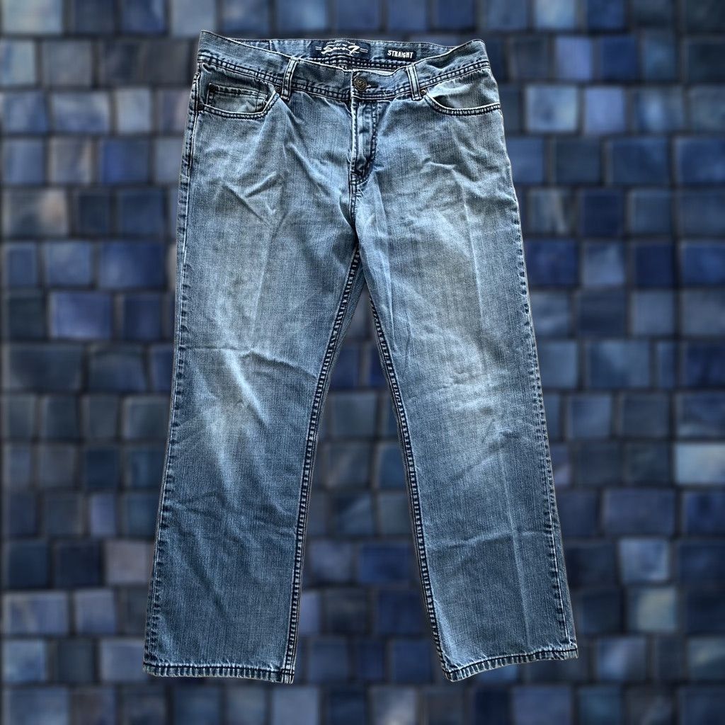 Vintage Seven7 Jeans Mens 36x30 Straight Denim Blue 90s Grunge Retro Casual Baggy Vintage No N/A Size US 36 / EU 52 - 1 Thumbnail