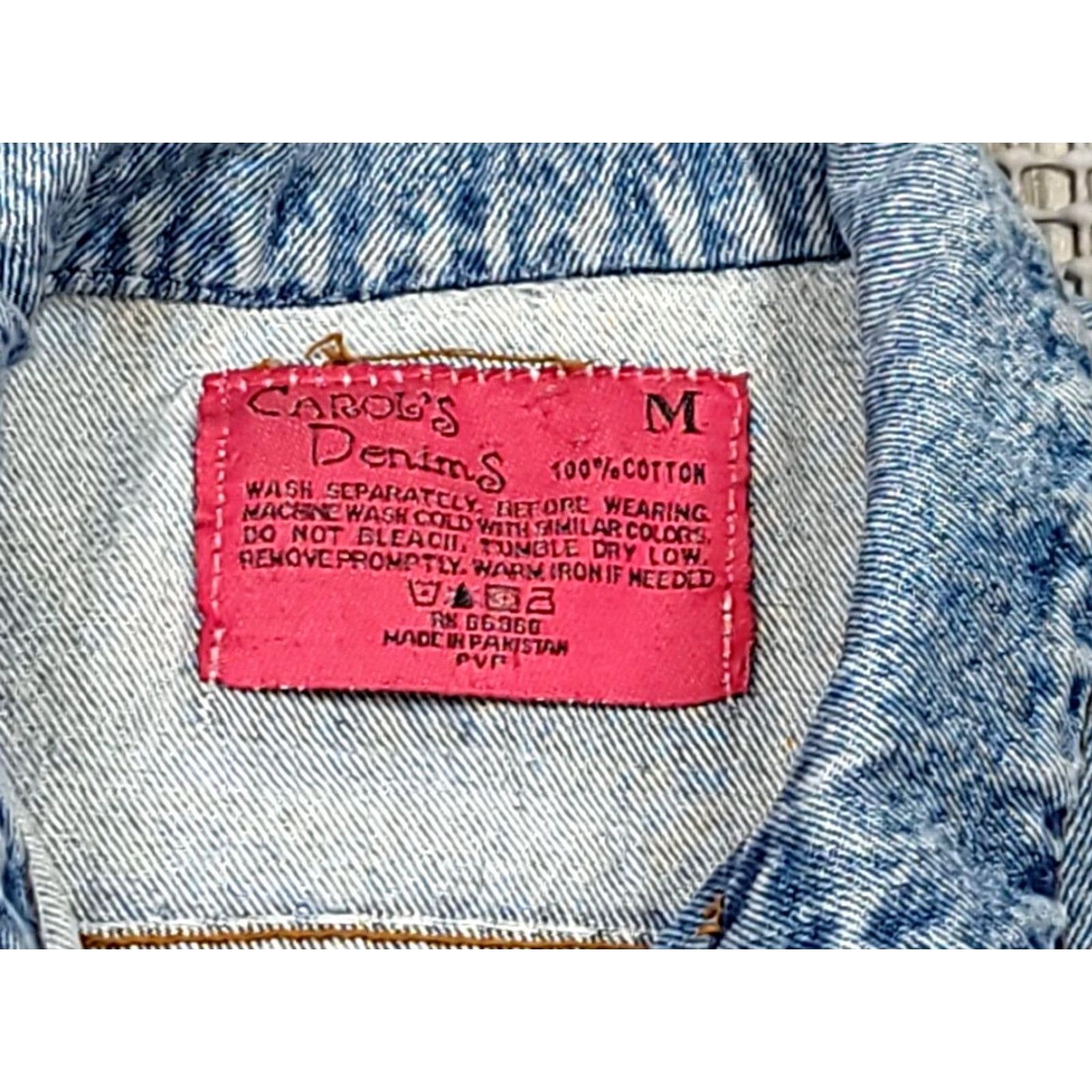 Denime VINTAGE carol's denim's Denim Jacket Womens M Blue 90s Biker Coat Jacket Casual Bohemian Motorcycle Pocket Embroidered Logo Collared Lightweight Size M / US 6-8 / IT 42-44 - 6 Thumbnail