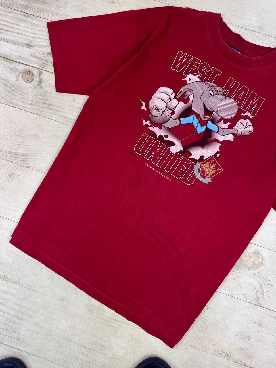 Vintage West Ham United Nutmeg Mills Breakthrough T Shirt 90s Size US XL / EU 56 / 4 - 4 Thumbnail