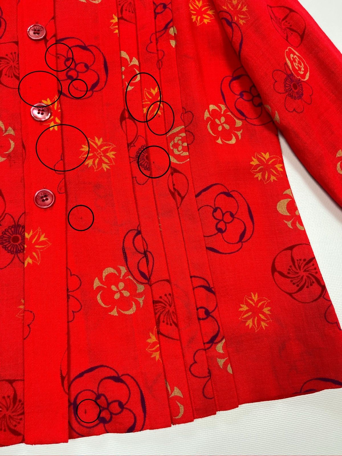 Celine Vintage 80s CELINE Paris Skirt Suit Red Floral Wool Size 40 Size M / US 6-8 / IT 42-44 - 9 Thumbnail