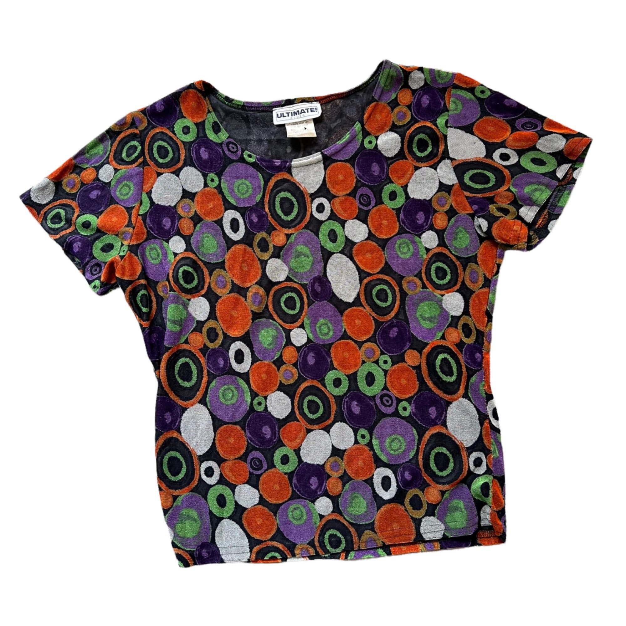 Vintage Vintage Mod Retro Groovy Circles Box Tee Top USA M Size M / US 6-8 / IT 42-44 - 1 Thumbnail