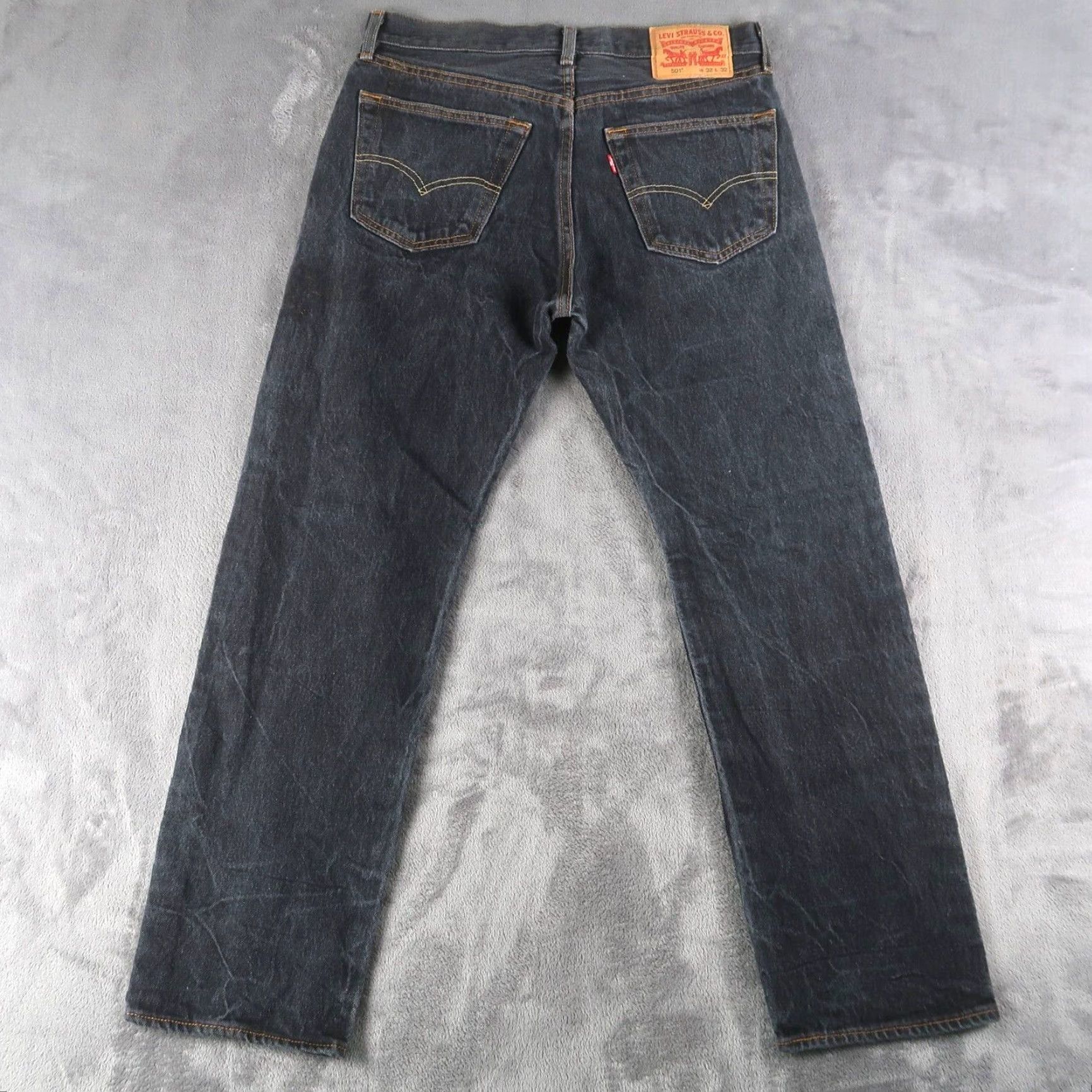 Levi's VINTAGE Levi's 501 Jeans Straight Denim Black Men Size 32x32 32x28.5, 5-Pocket, Button Closure, Distressed, Medium Wash, USA 90s? Men Size US 32 / EU 48 - 2 Thumbnail
