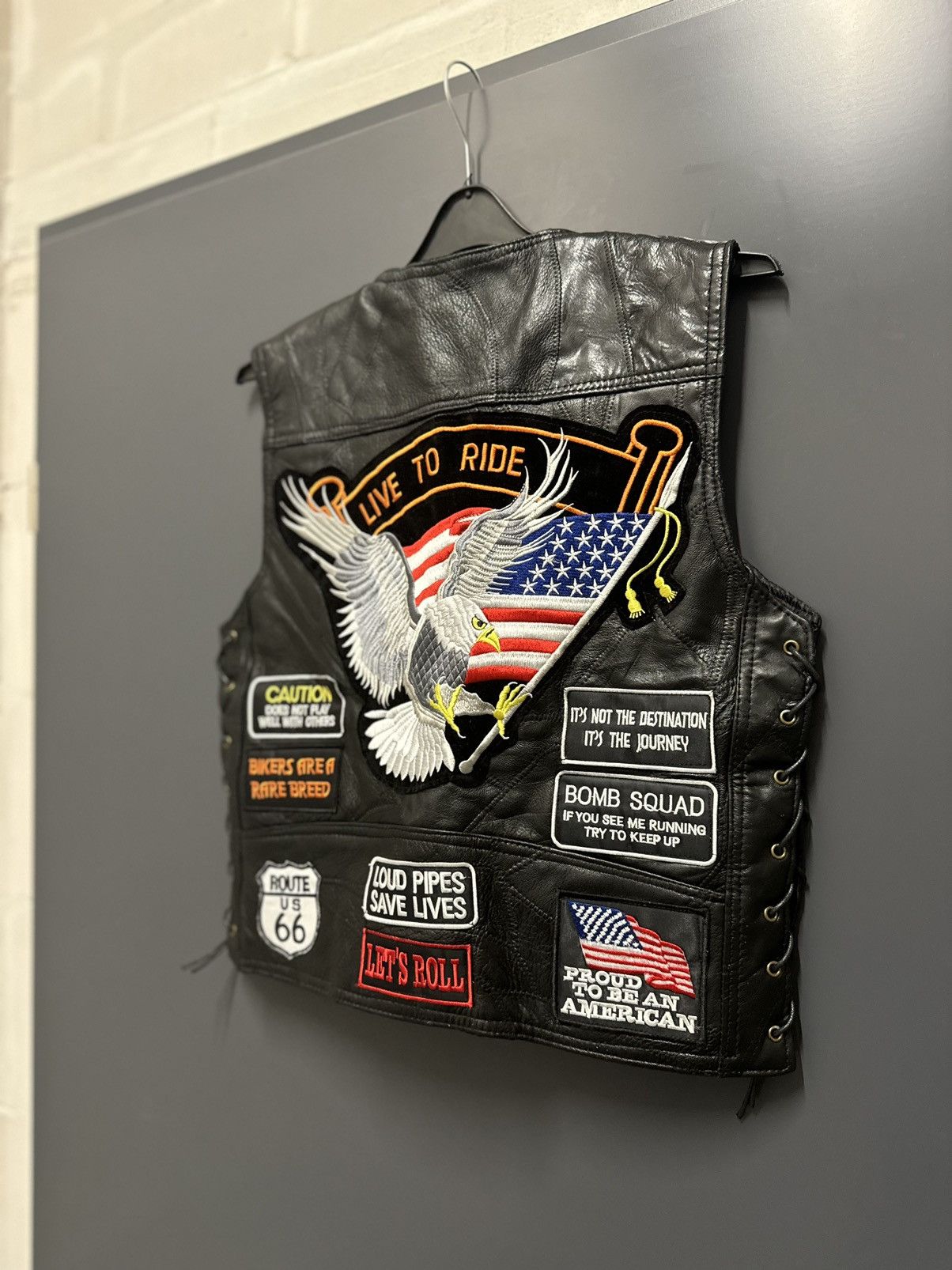 Genuine Leather Real Leather rock rider vest racing harley Size US S / EU 44-46 / 1 - 2 Thumbnail