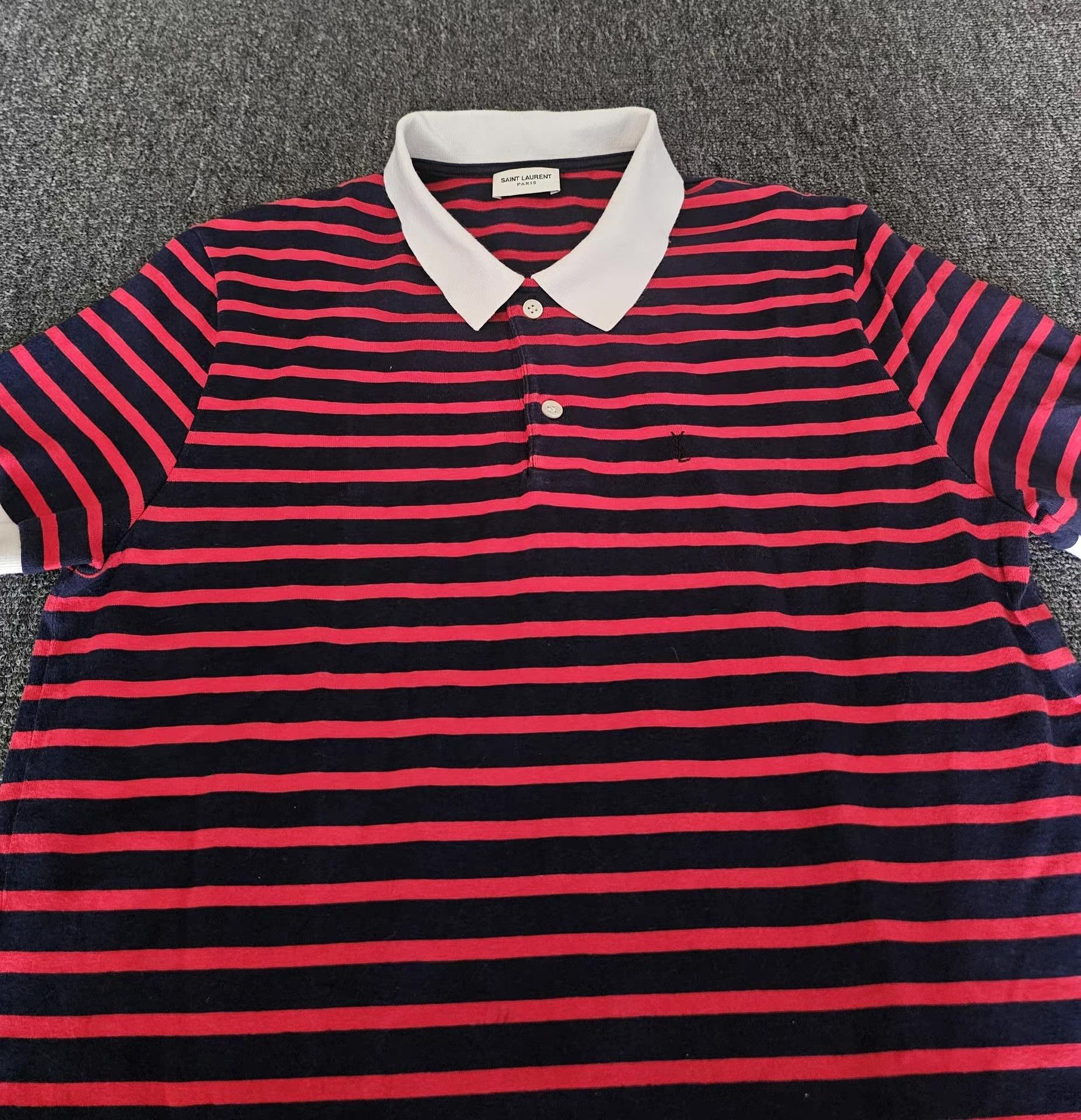 Saint Laurent Paris Saint Laurent striped polo shirt Size US L / EU 52-54 / 3 - 2 Thumbnail