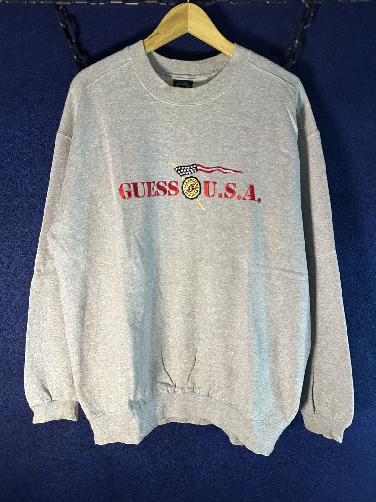 Guess Vintage 90s Guess U.S.A Embroidery Sweatshirt Size US L / EU 52-54 / 3 - 1 Thumbnail