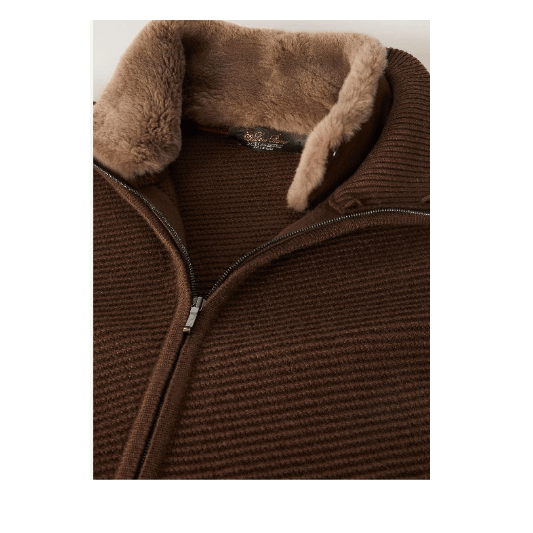 Loro Piana o1srvl11e1224 Cashmere Bomber Jacket in Brown Size US M / EU 48-50 / 2 - 2 Thumbnail