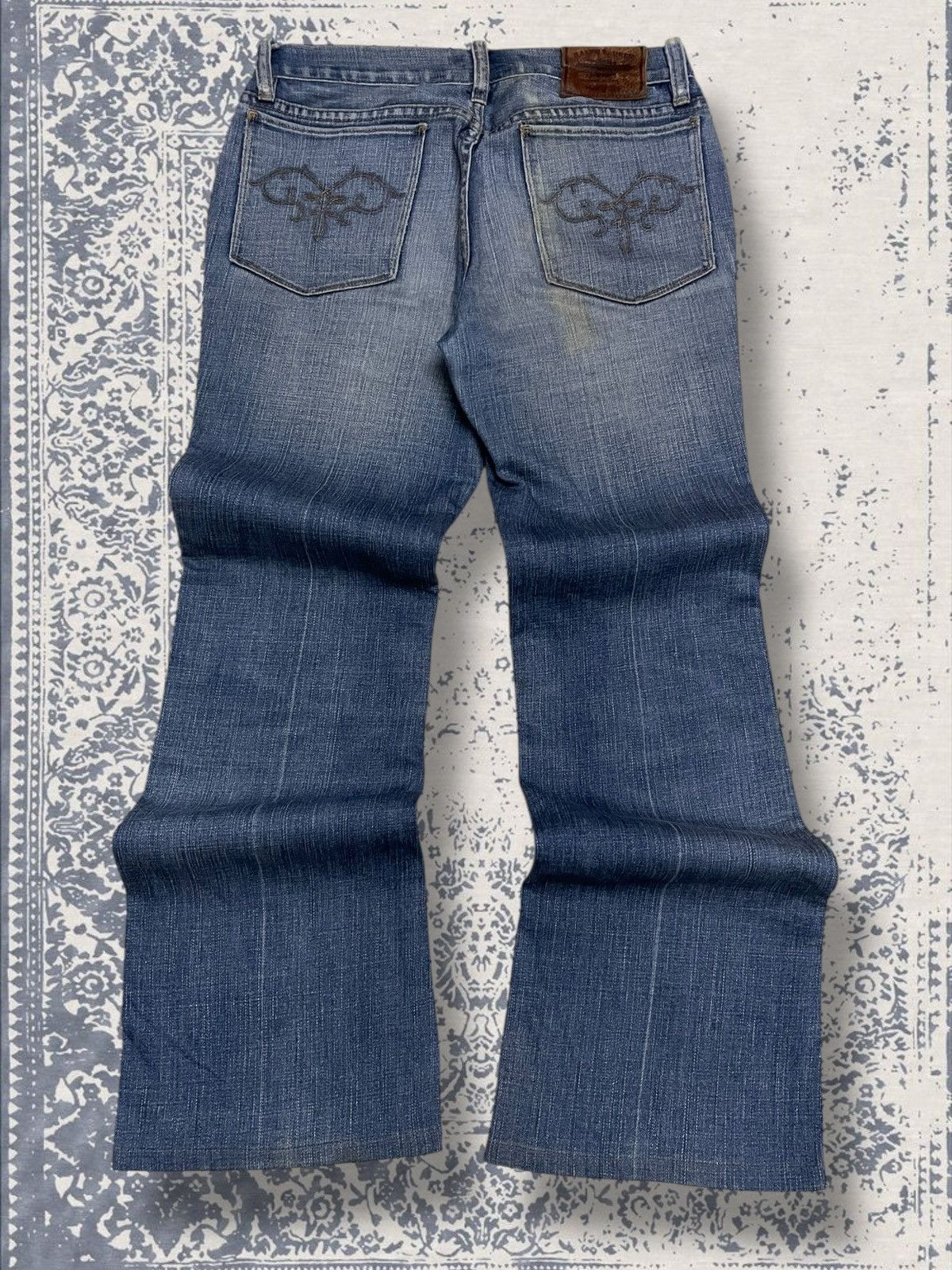 Designer × Polo Ralph Lauren × Vintage Vintage 90s Og Designer Ralph Lauren Flared Distressee Denim Size US 27 - 9 Thumbnail