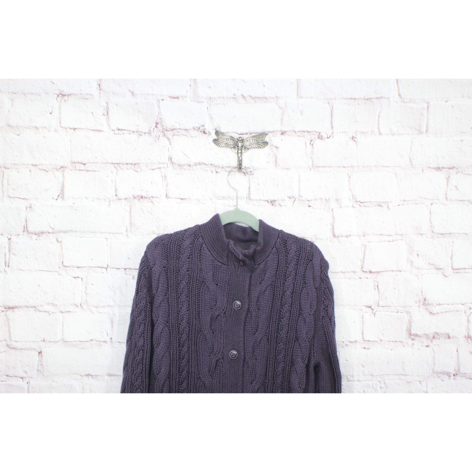L.L. Bean LL Bean Double L Cable Sweater Button Front Cardigan \ Size XS / US 0-2 / IT 36-38 - 2 Thumbnail