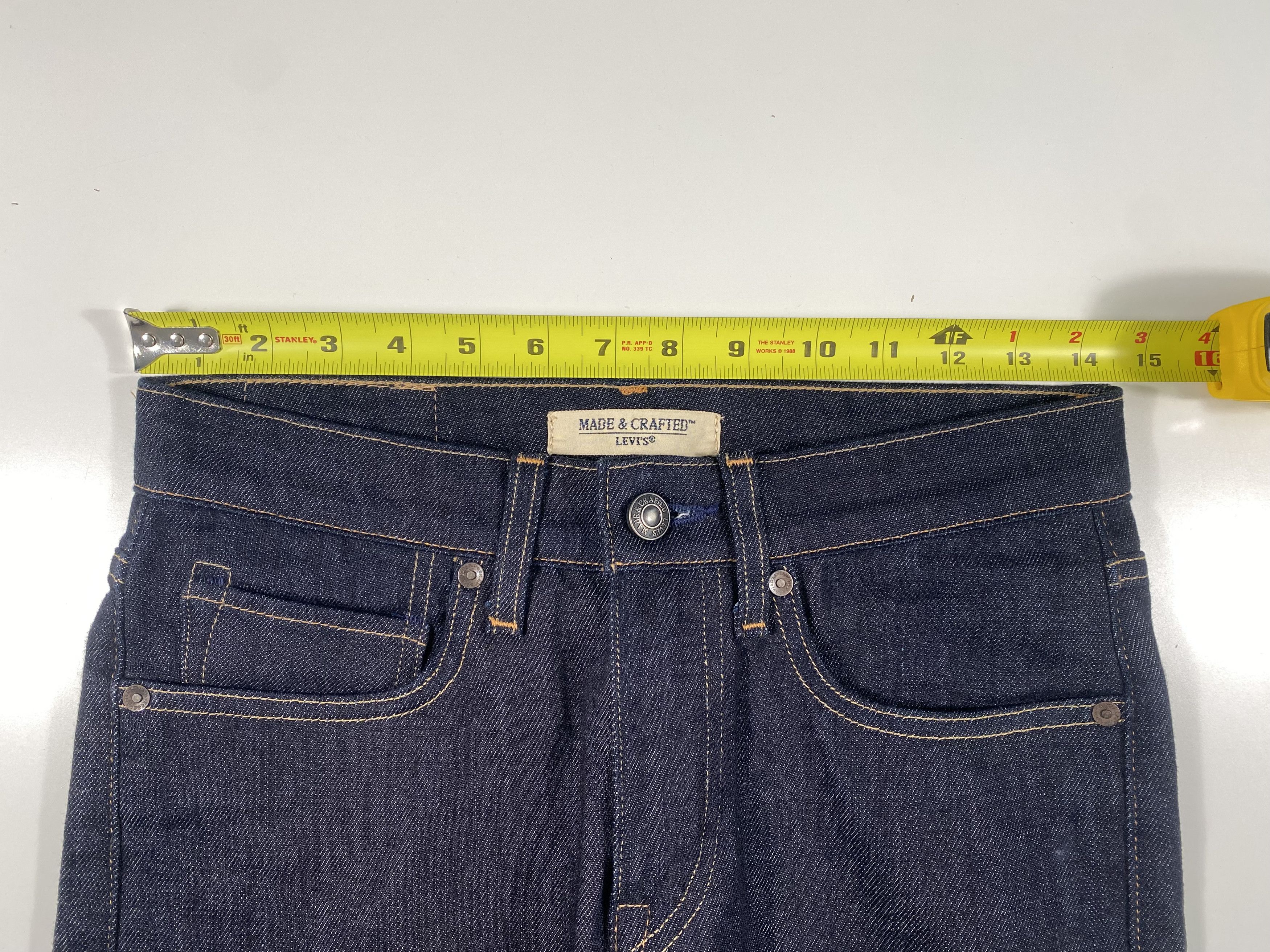 Levi's Levi's Made & Crafted Needle Narrow Dark Wash Selvedge Jeans Size US 28 / EU 44 - 10 Thumbnail