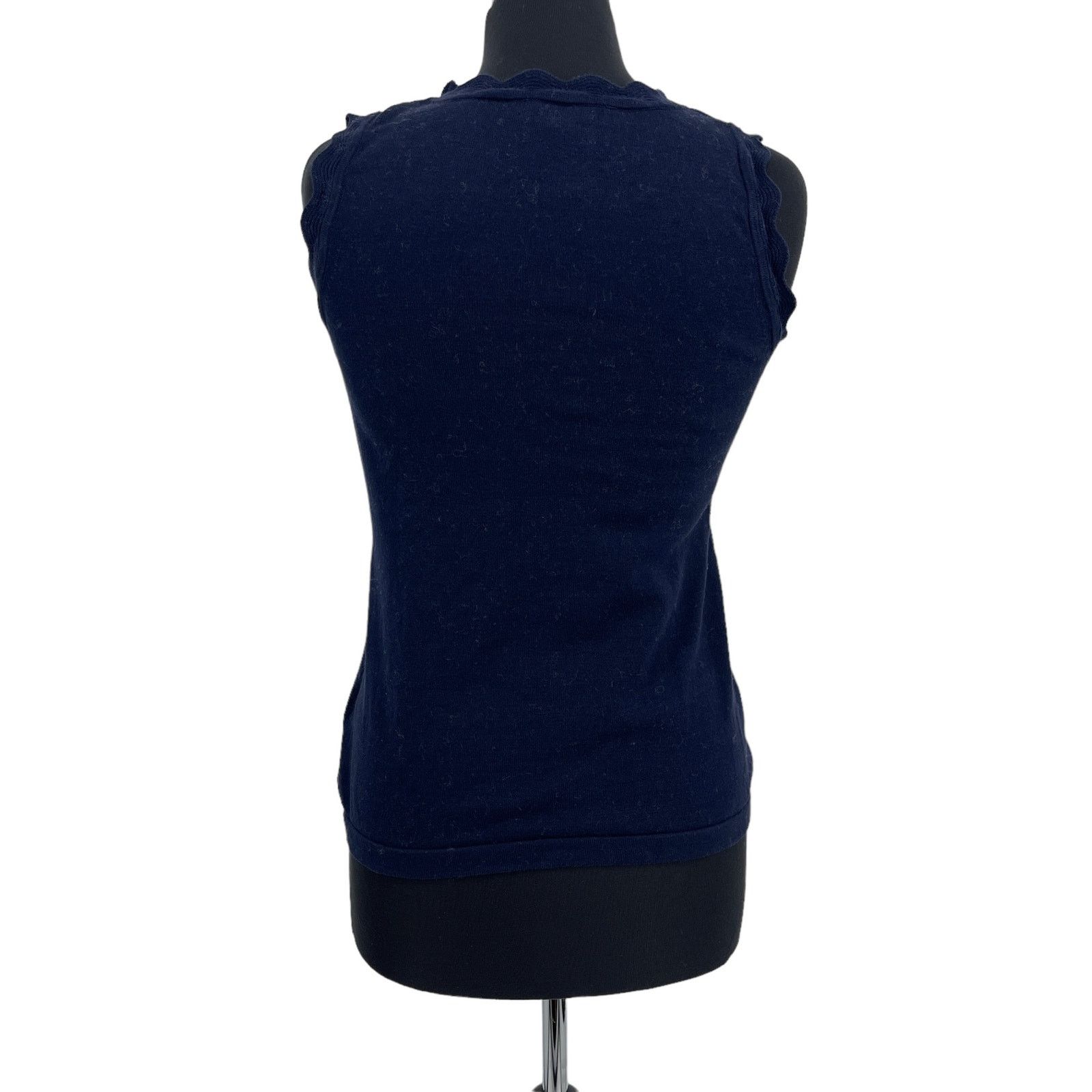 Banana Republic Banana Republic Women’s Blue Scallop Hem Tank Sweater SizeXS Size XS / US 0-2 / IT 36-38 - 3 Thumbnail