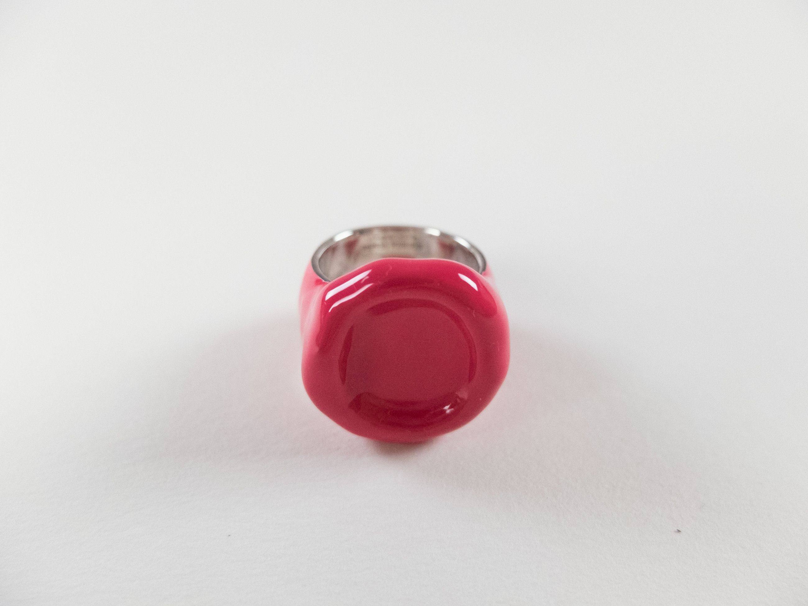 BOTTEGA VENETA Seal pink & Sterling silver stamp ring 7 15 q