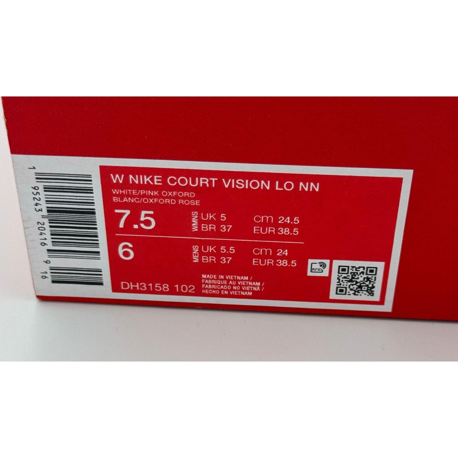 Nike Nike Court Vison Low white pink size 7.5 Size ONE SIZE - 11 Thumbnail