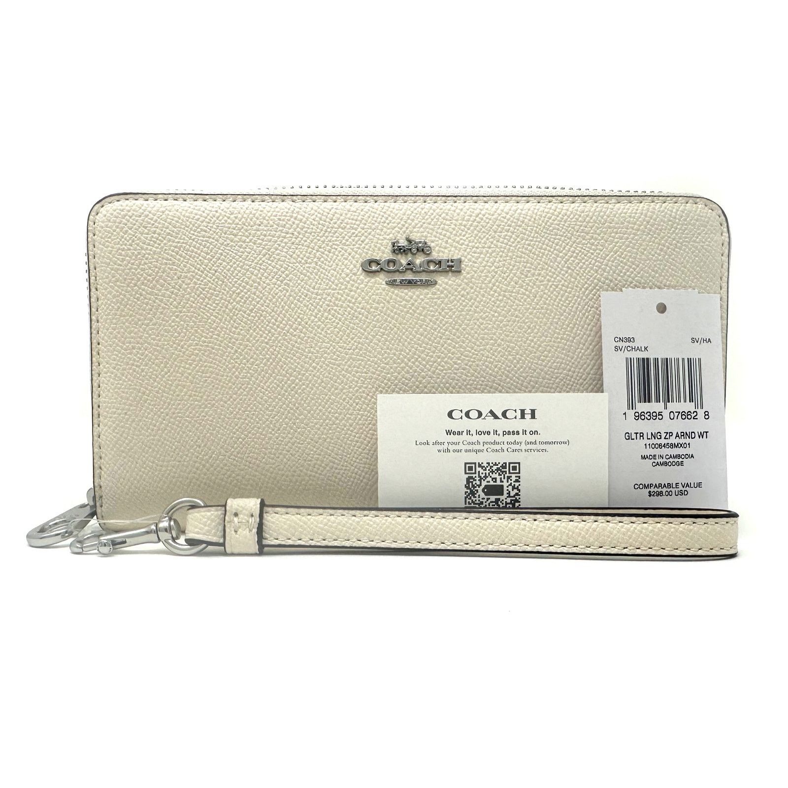 Coach Coach Long Zip Around Wallet in Chalk Glitter Leather CN393 Size ONE SIZE - 2 Thumbnail