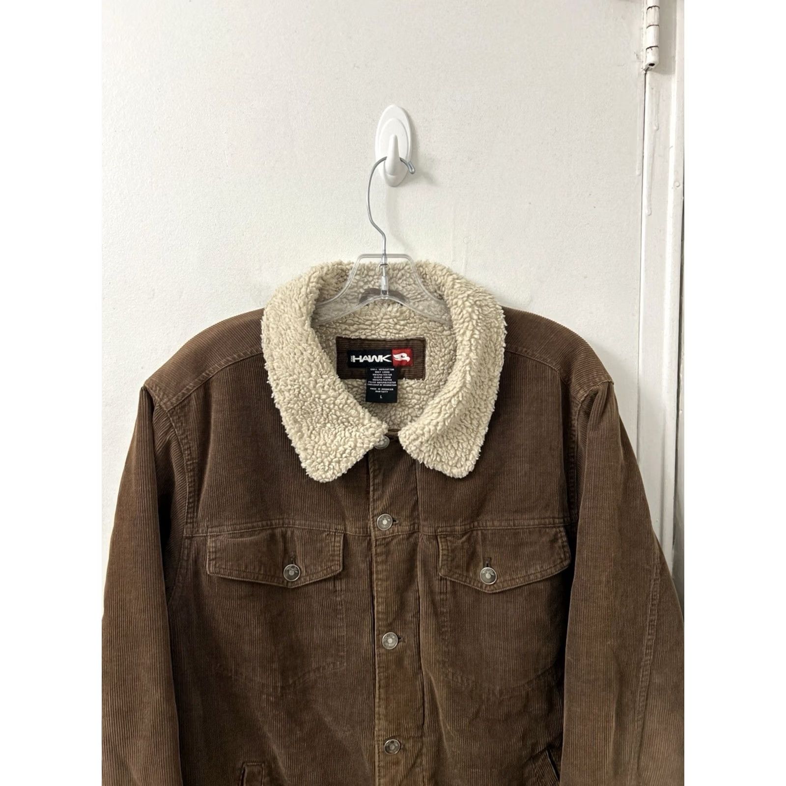 Vintage VTG Tony Hawk Corduroy Trucker Jacket Mens Large Brown Sherpa Lined Skater Jacket Size US L / EU 52-54 / 3 - 2 Thumbnail