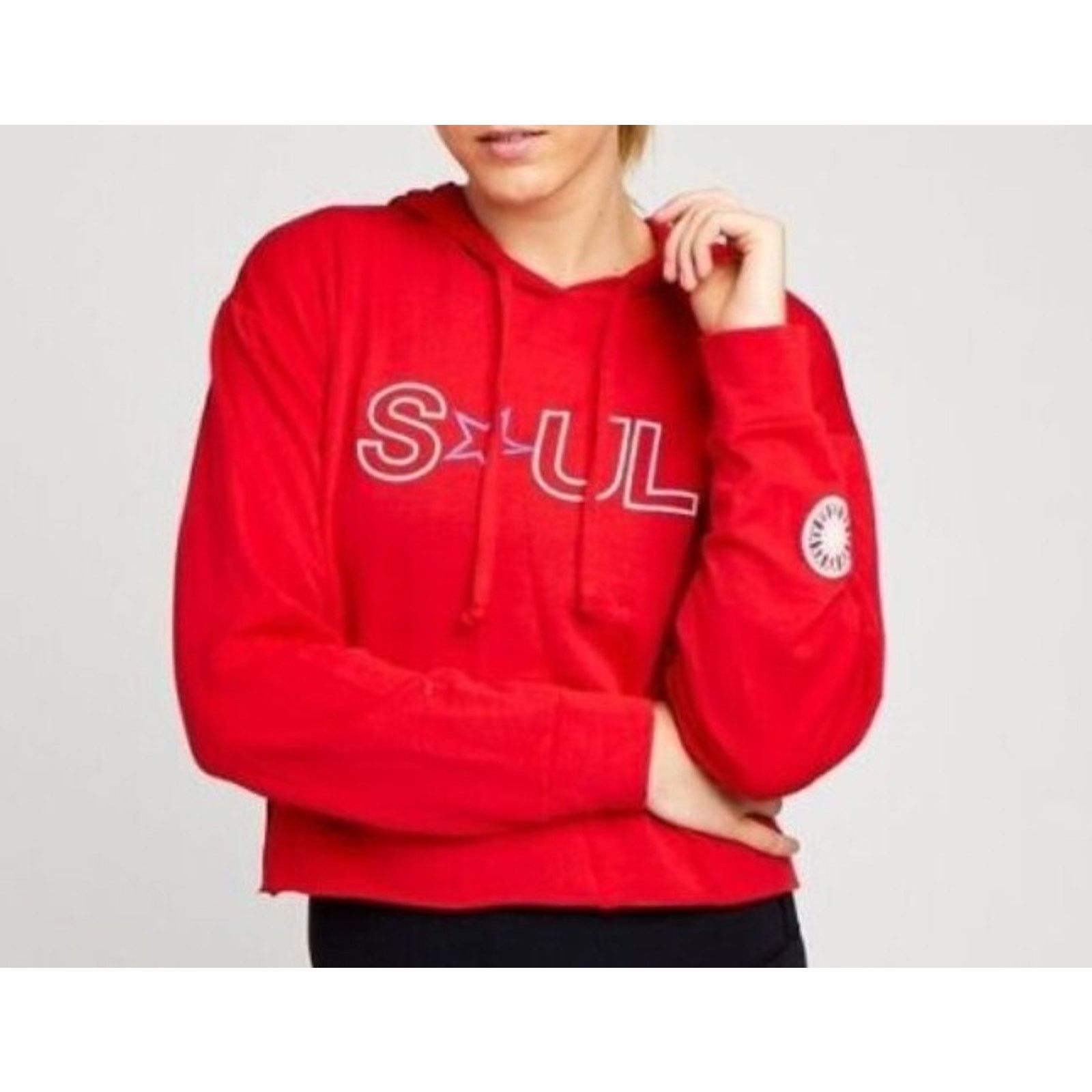 & Other Stories Soulcycle Cropped Long Graphic Hoodie Size X-Small A003293 Size XS / US 0-2 / IT 36-38 - 1 Thumbnail