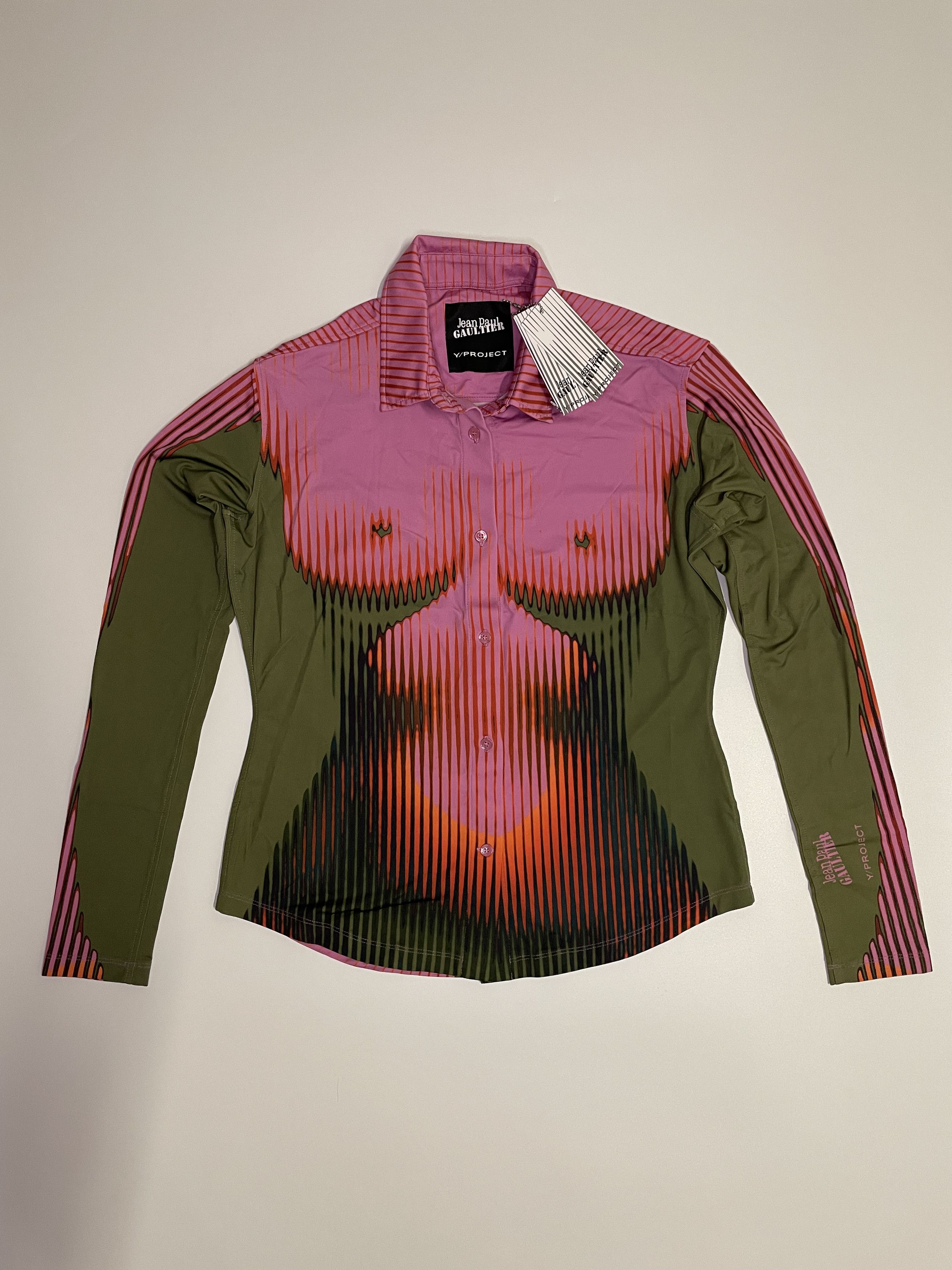 image of Jean Paul Gaultier x Yproject Body Morph Shirt Fw22 (1084) in Pink, Women's (Size Small)