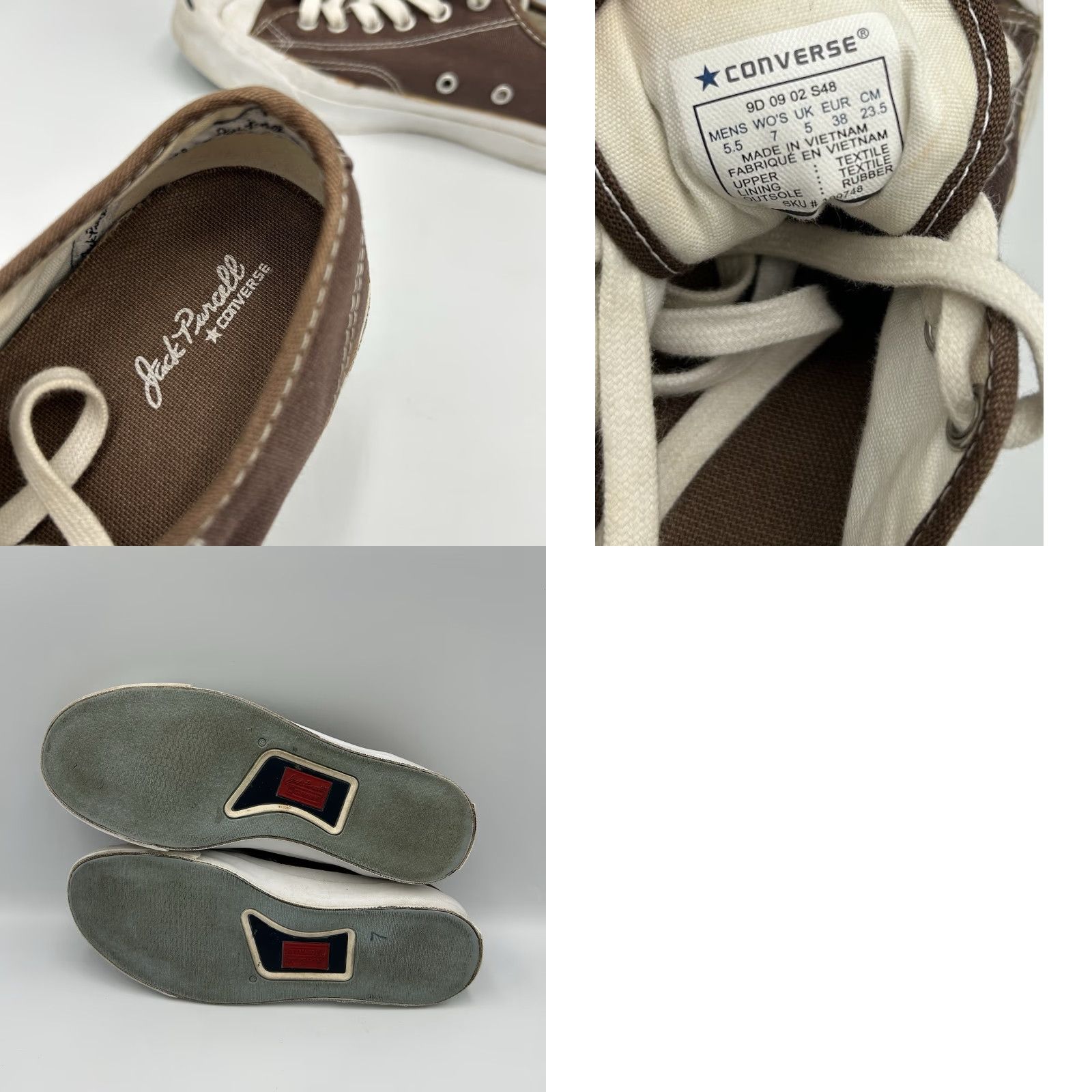 Converse VINTAGE Converse Jack Purcell Brown Mens 5.5 Womens 7 Shoes Size ONE SIZE - 8 Thumbnail