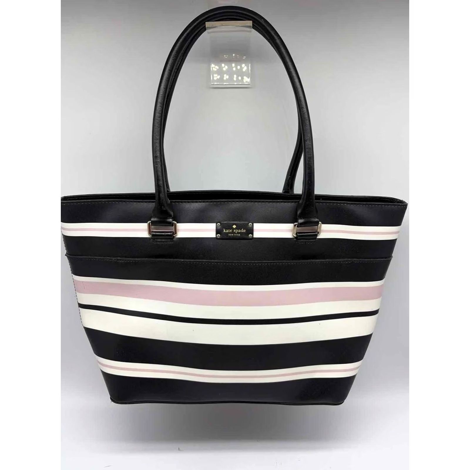Vintage Kate Spade Striped Black Tote Bag Size ONE SIZE - 7 Thumbnail