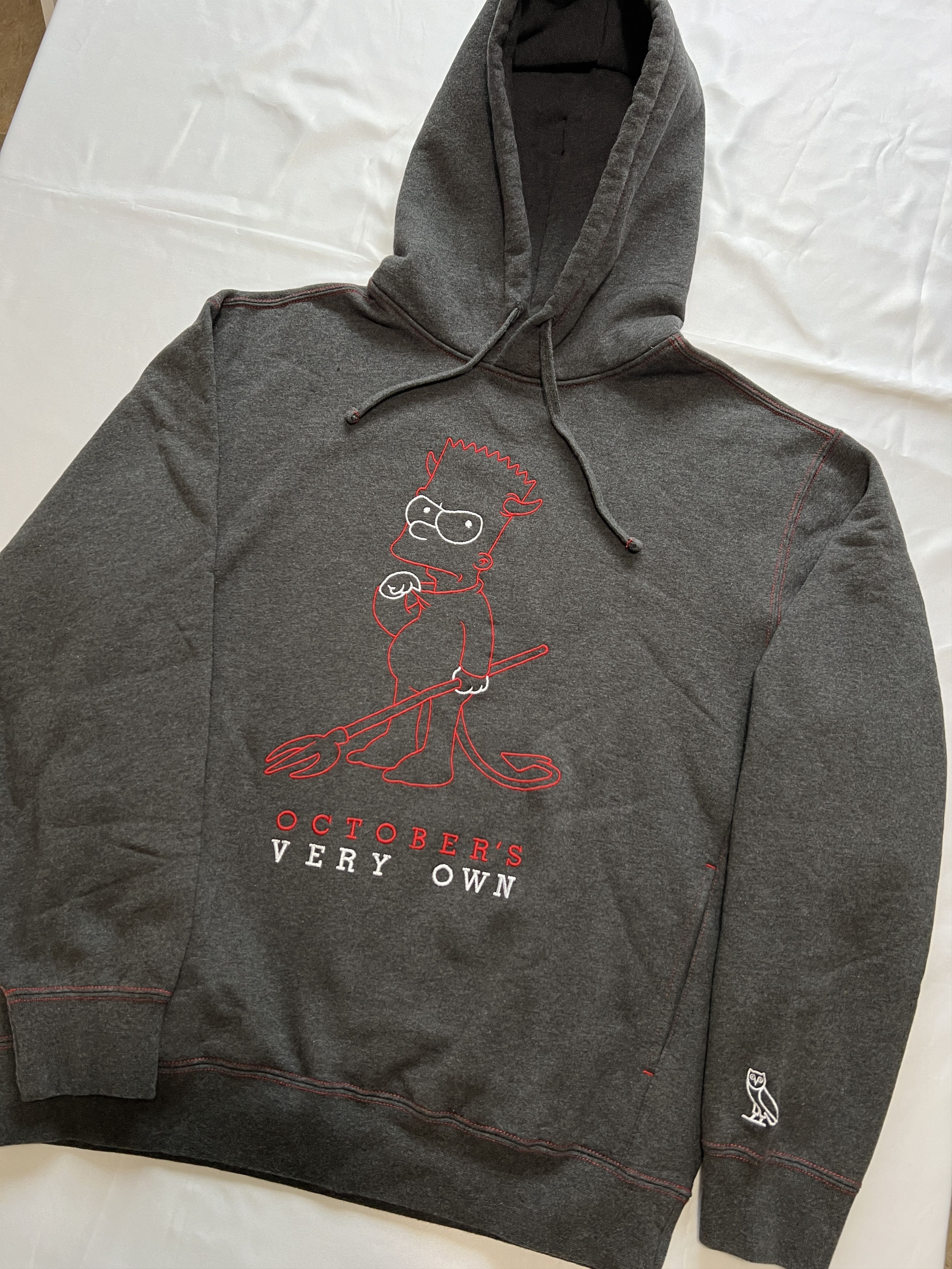 Drake OVO x The Simpsons Knit Hoodie Charcoal Grey Size US M / EU 48-50 / 2 - 2 Thumbnail