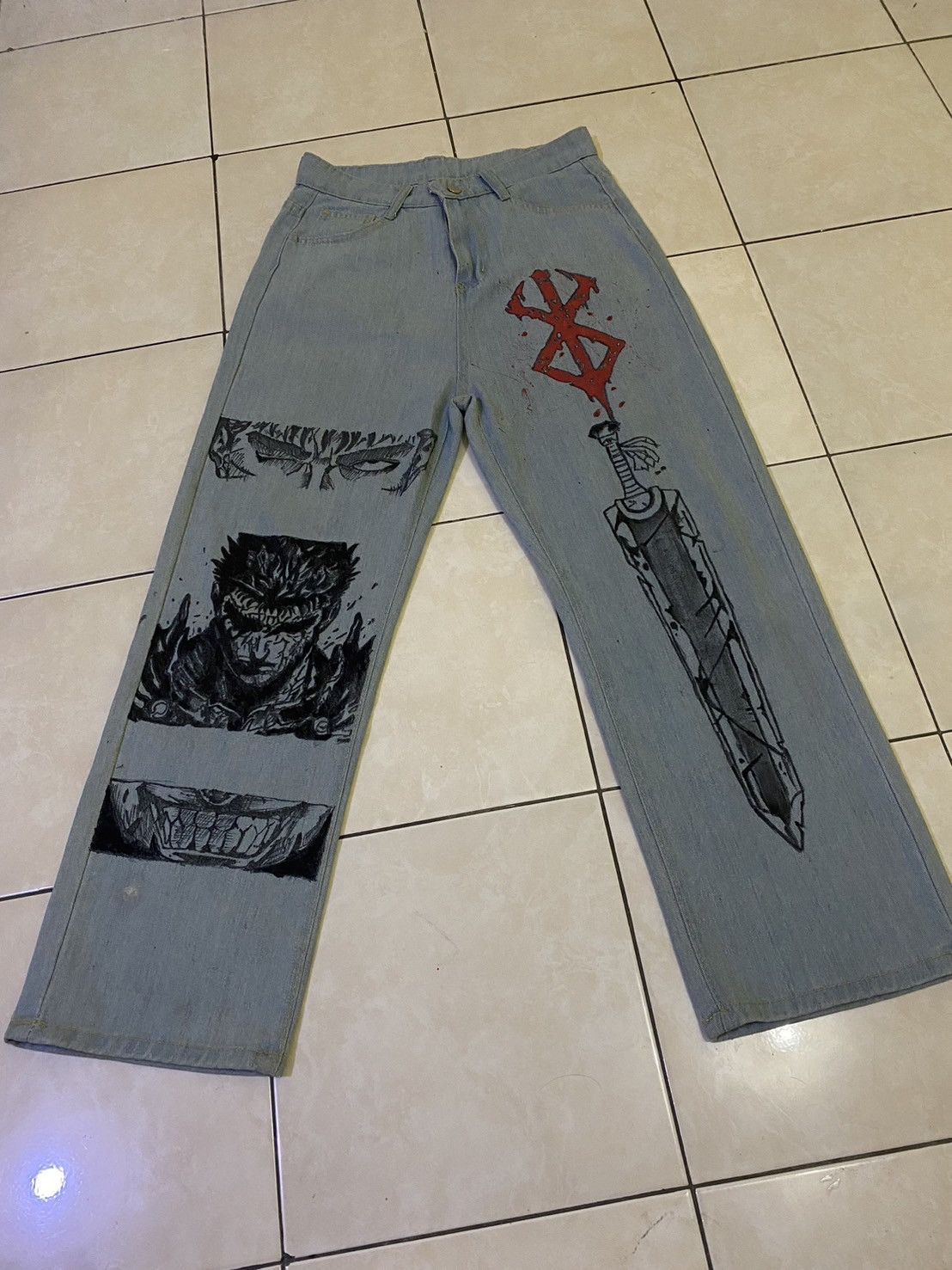 Painted customized pants Guts; store Bezerk