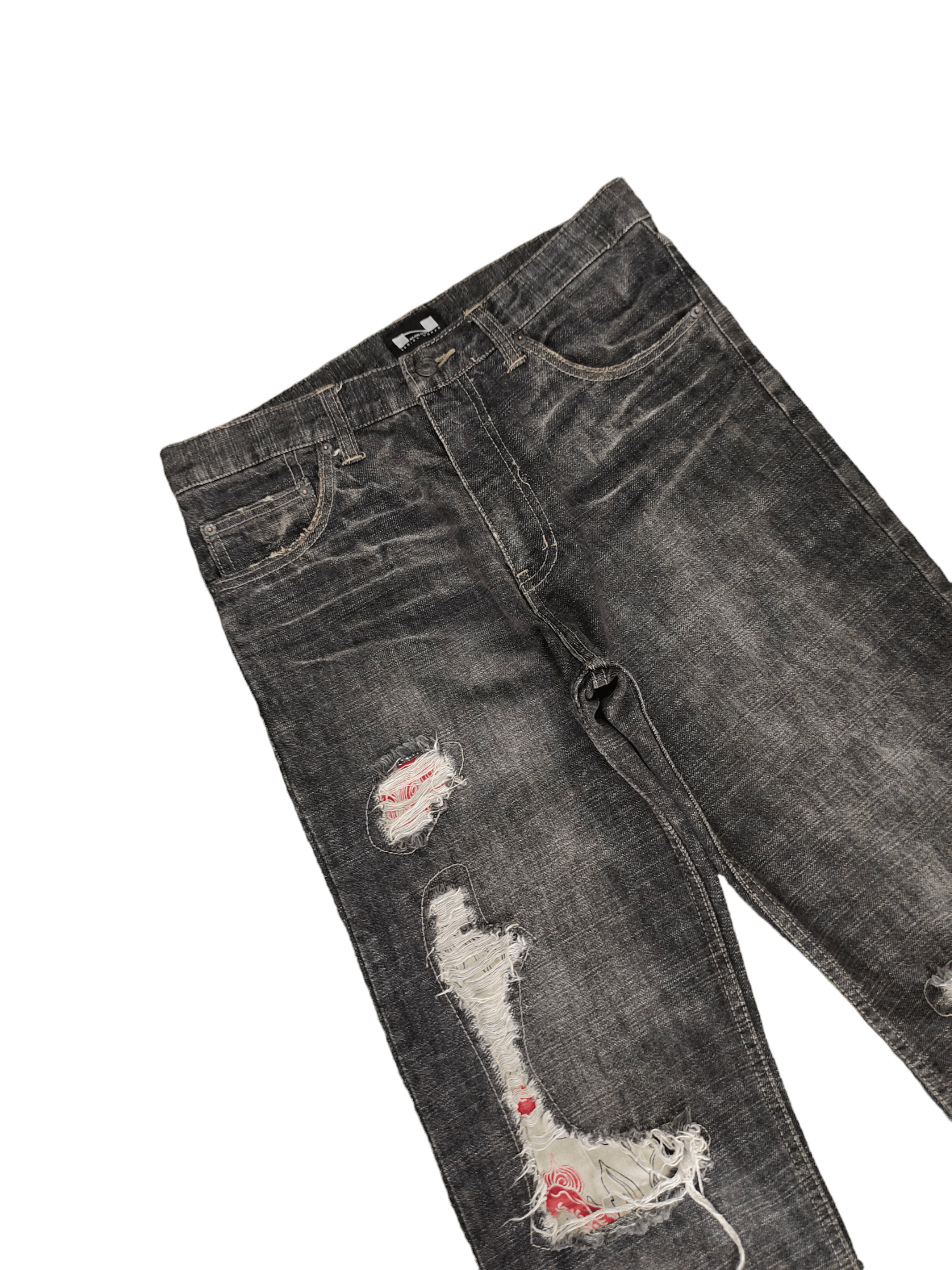Hysteric Glamour Nylaus Patchwork Distress Denim Pants Undercover Style Size US 31 - 6 Thumbnail