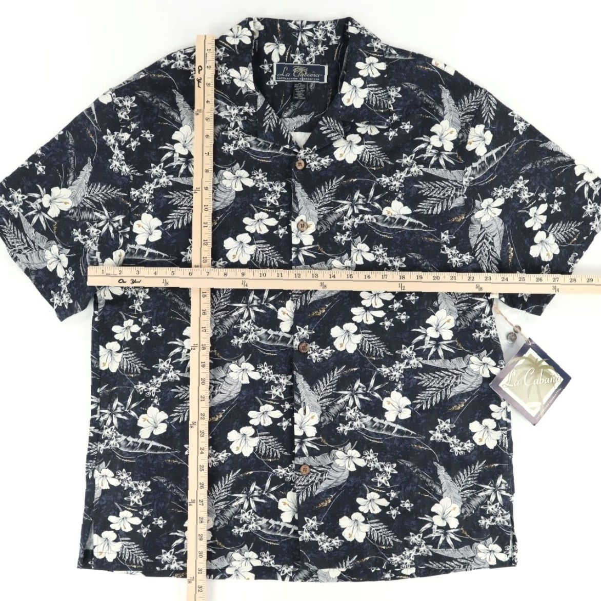 Vintage La Cabana Hawaiian Viscose Blend Linen Floral Shirt Navy Blue Mens XL Size US XL / EU 56 / 4 - 3 Thumbnail