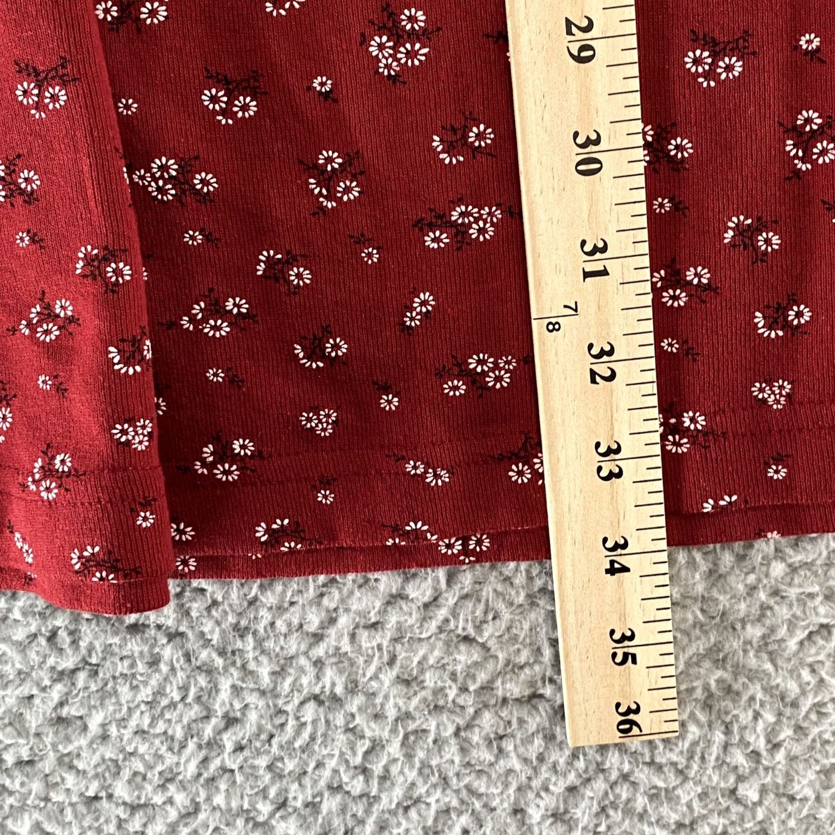 Coldwater Creek Coldwater Creek Skirt Womens Large Midi A-Line Floral Red Cotton Blend Knit Elastic Waist 90s Bohemian Cottagecore Y2K Casual Travel Size 36" / US 14 / IT 50 - 4 Thumbnail
