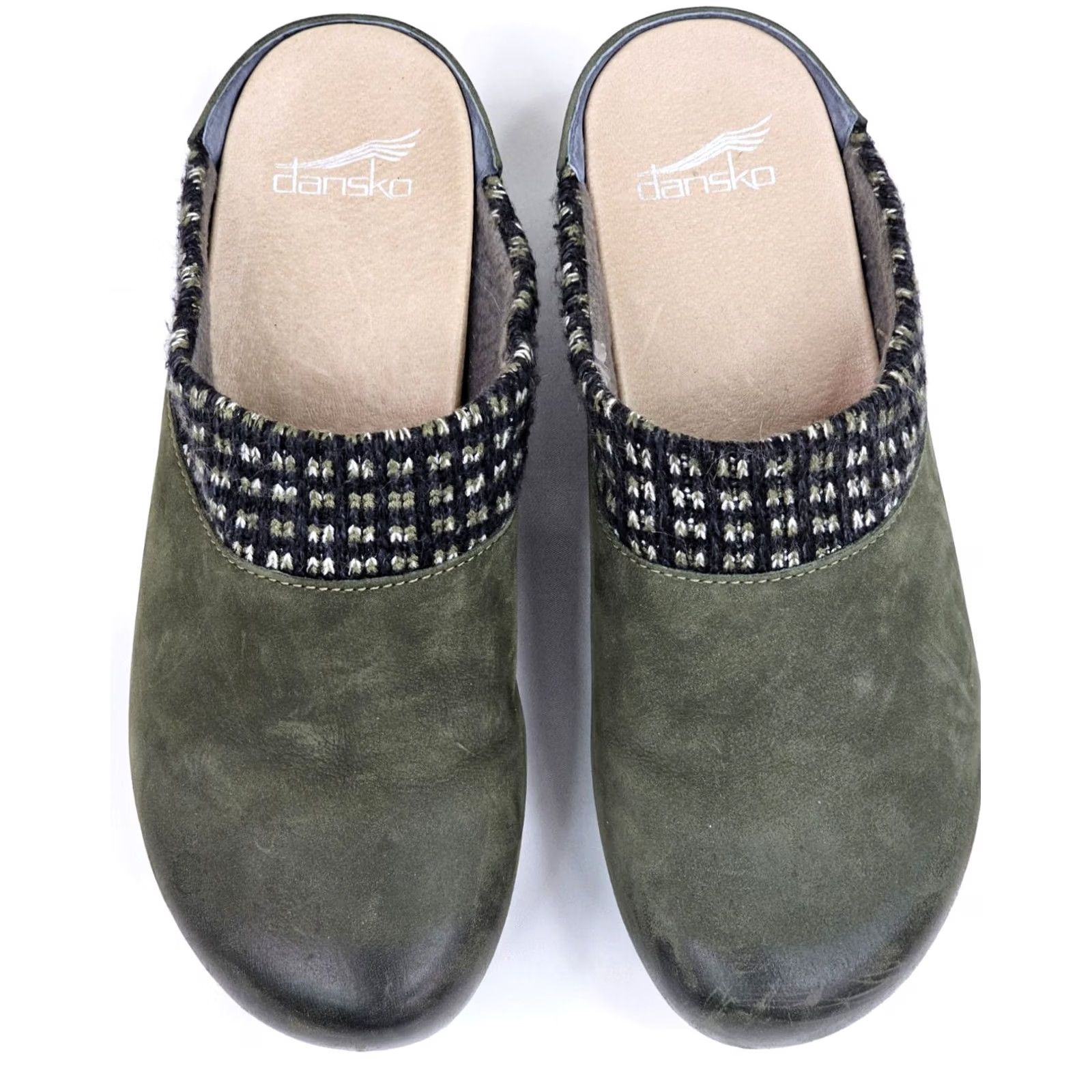 Dansko VINTAGE Dansko Bev Clogs Slide Mule Women EU 38 US 8 Burnished Green Leather EUC Size US 8 / IT 38 - 5 Thumbnail