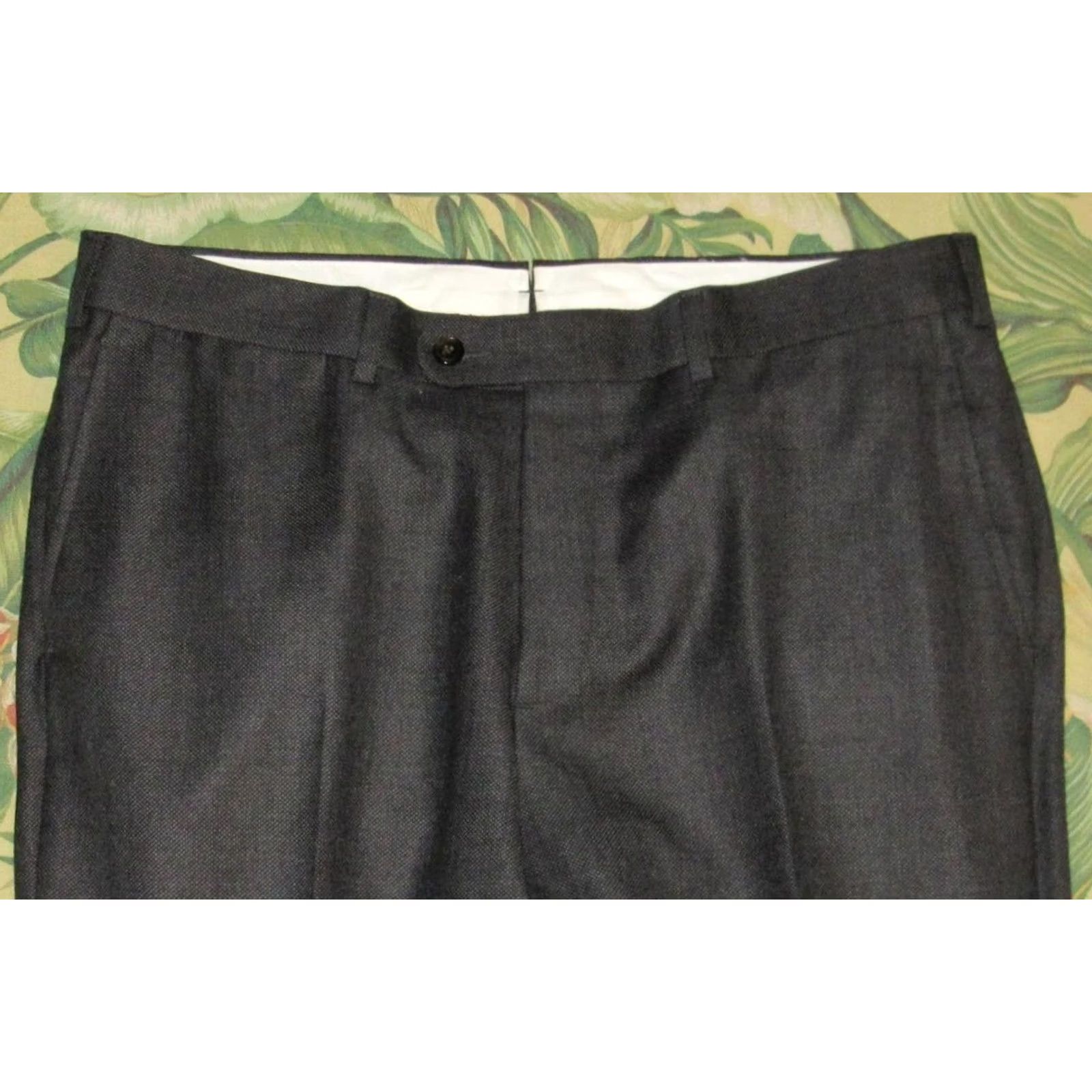 Suitsupply SUITSUPPLY Sienna Dress Pants Charcoal Grey Hopsack Wool Flat Front Mens 34 x 30 Size 34R - 2 Thumbnail