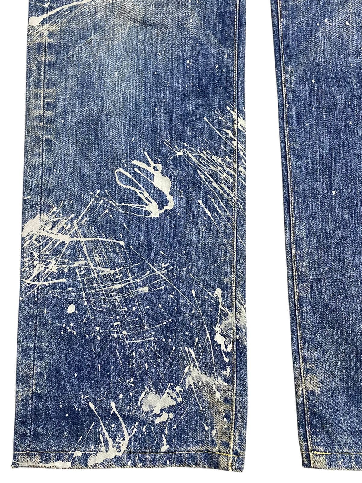 Jun Takahashi Vintage JapaneseBrands Blue Wash Custom Splatter Loose Jeans Size US 33 - 11 Thumbnail