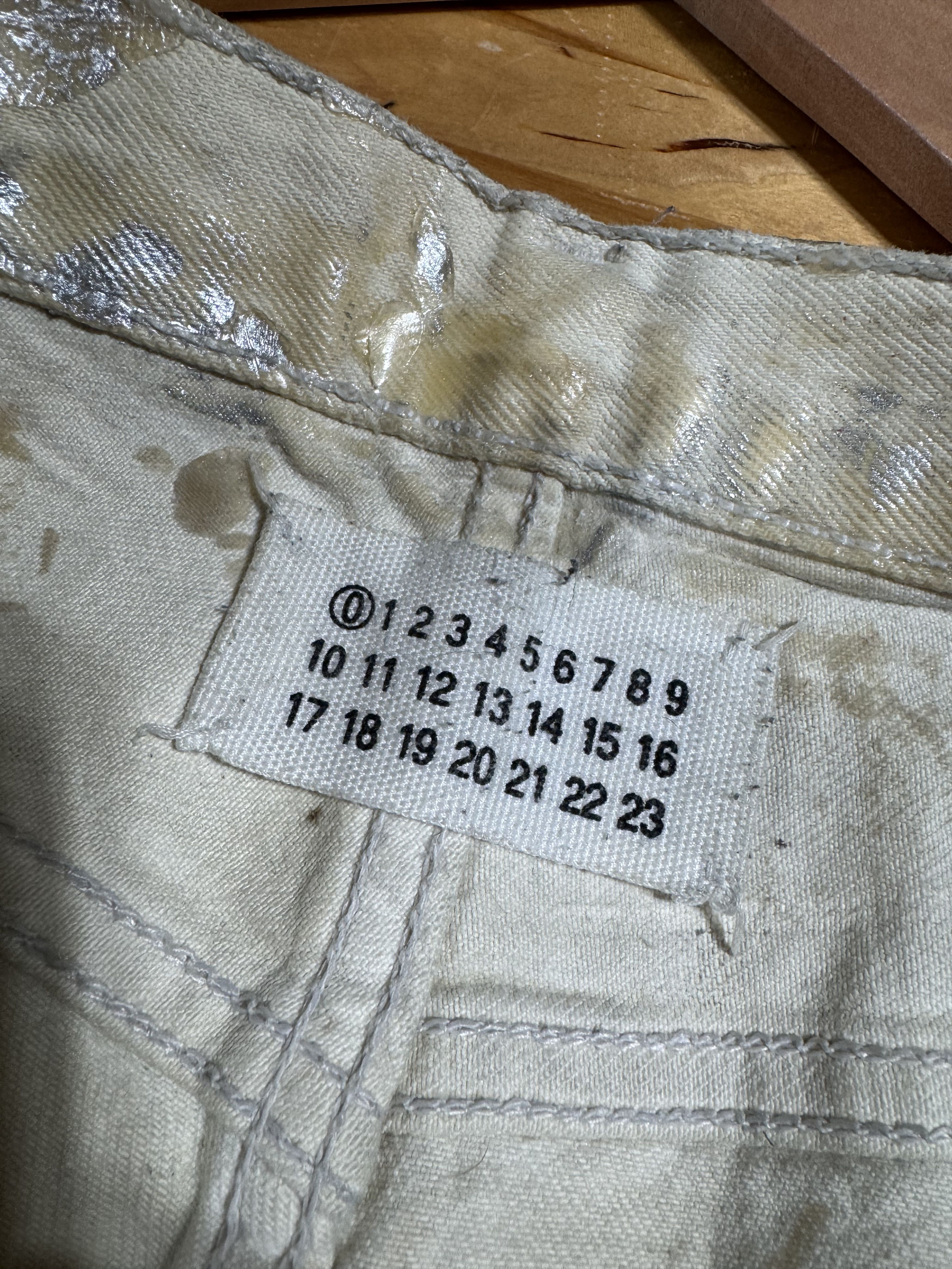 Maison Margiela Margiela ARTISANAL RARE ‘99 Silver Painted Jeans White 1999 Size US 32 / EU 48 - 8 Thumbnail