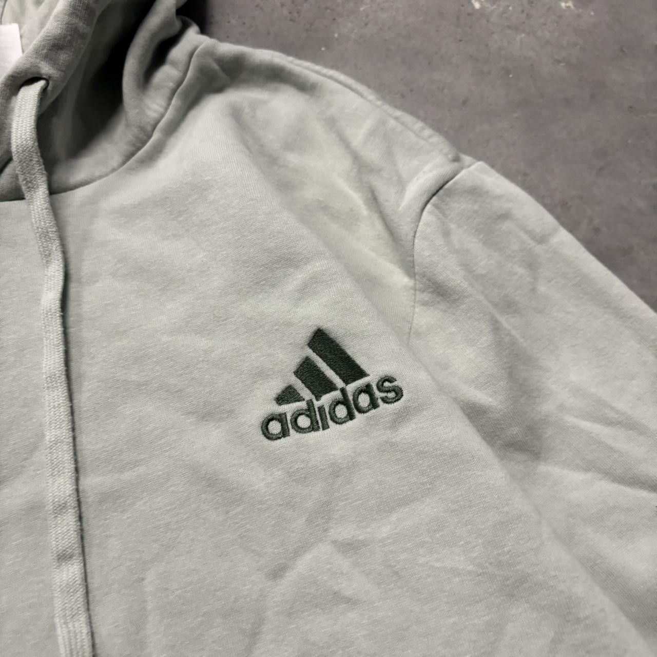 Adidas × Vintage Crazy Vintage Y2K/2000s Light Green Adidas Embroidered Streetwear Essential Hoodie! Size US L / EU 52-54 / 3 - 5 Thumbnail
