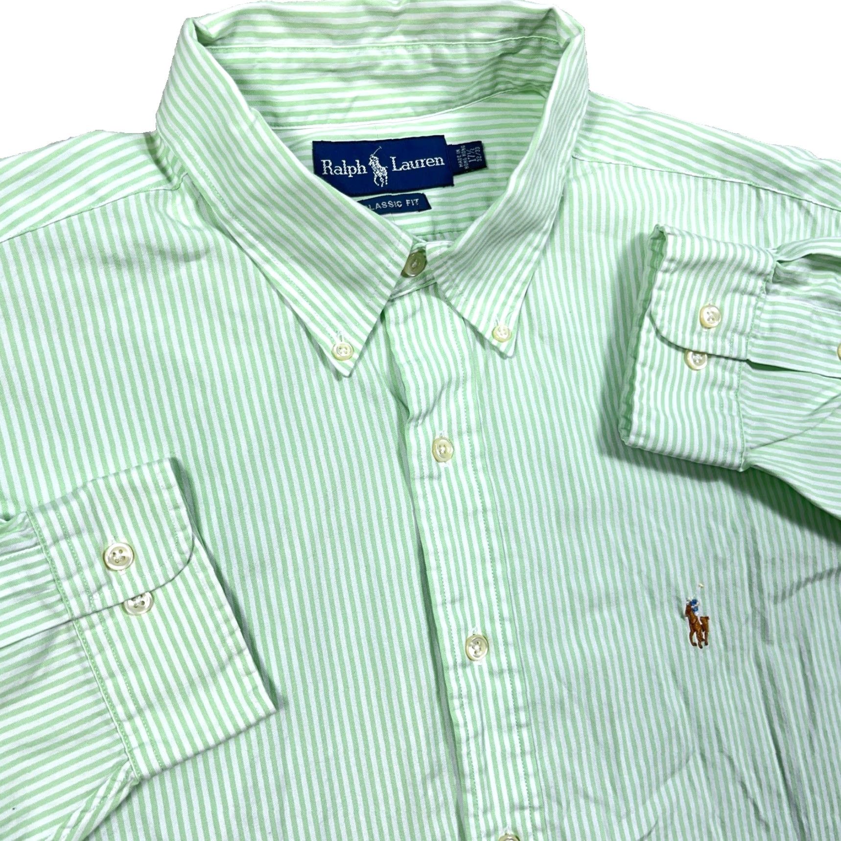 Ralph Lauren Ralph Lauren Shirt Men XL Green Classic Fit Button Up University Stripe 17.5 32 Size US XL / EU 56 / 4 - 3 Thumbnail