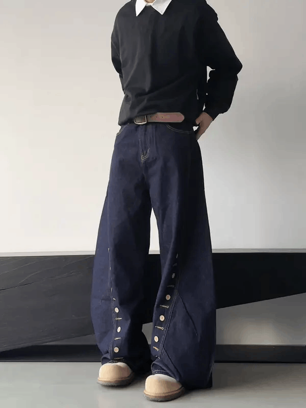 Jean Mitsuya x Miura Baggy Flare Jeans, Wide Leg Jeans Size US 33 - 5 Thumbnail
