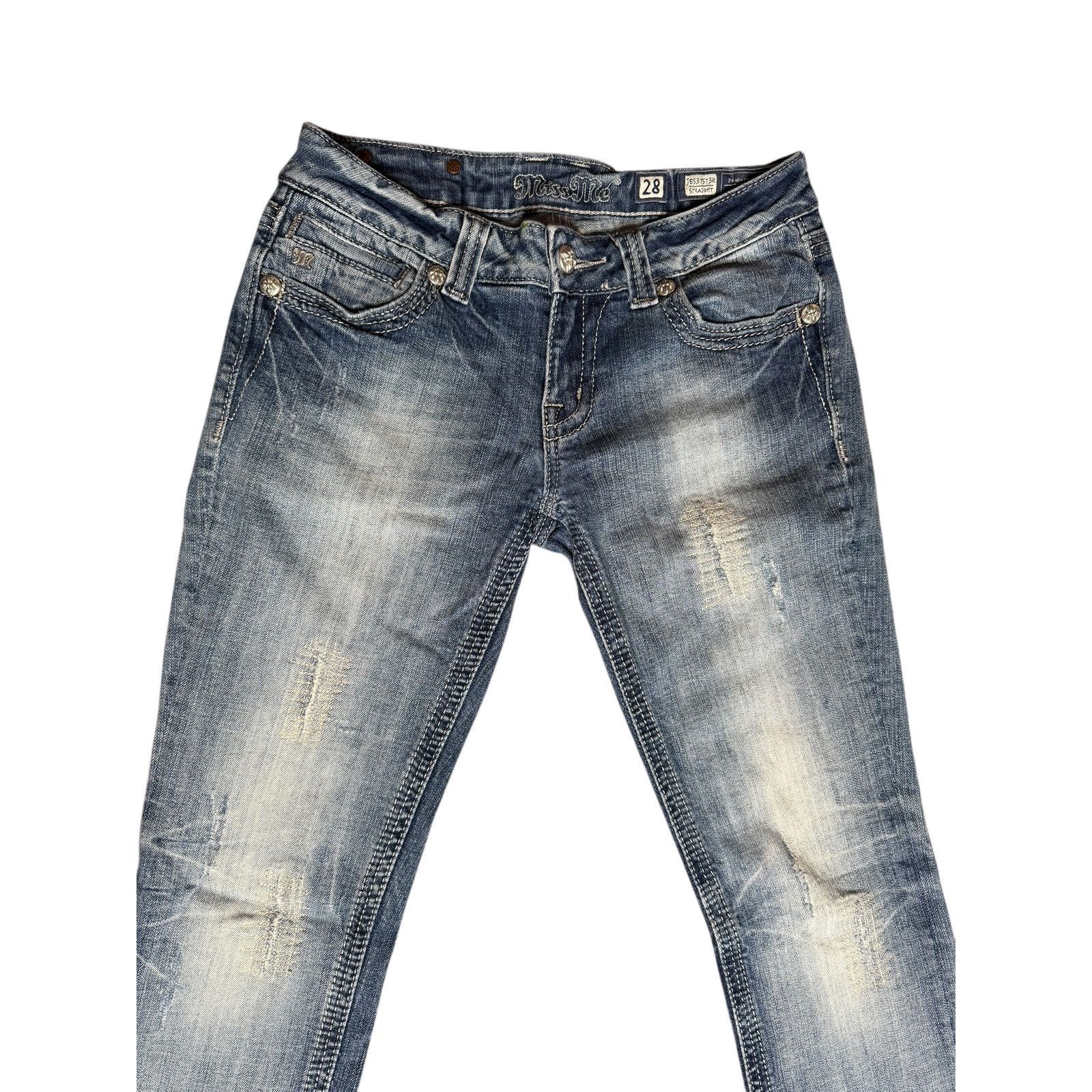 Miss Me × Vintage Vintage Y2k Miss Me Embellished Straight Denim Jeans Size 28 Size 28" / US 6 / IT 42 - 3 Thumbnail