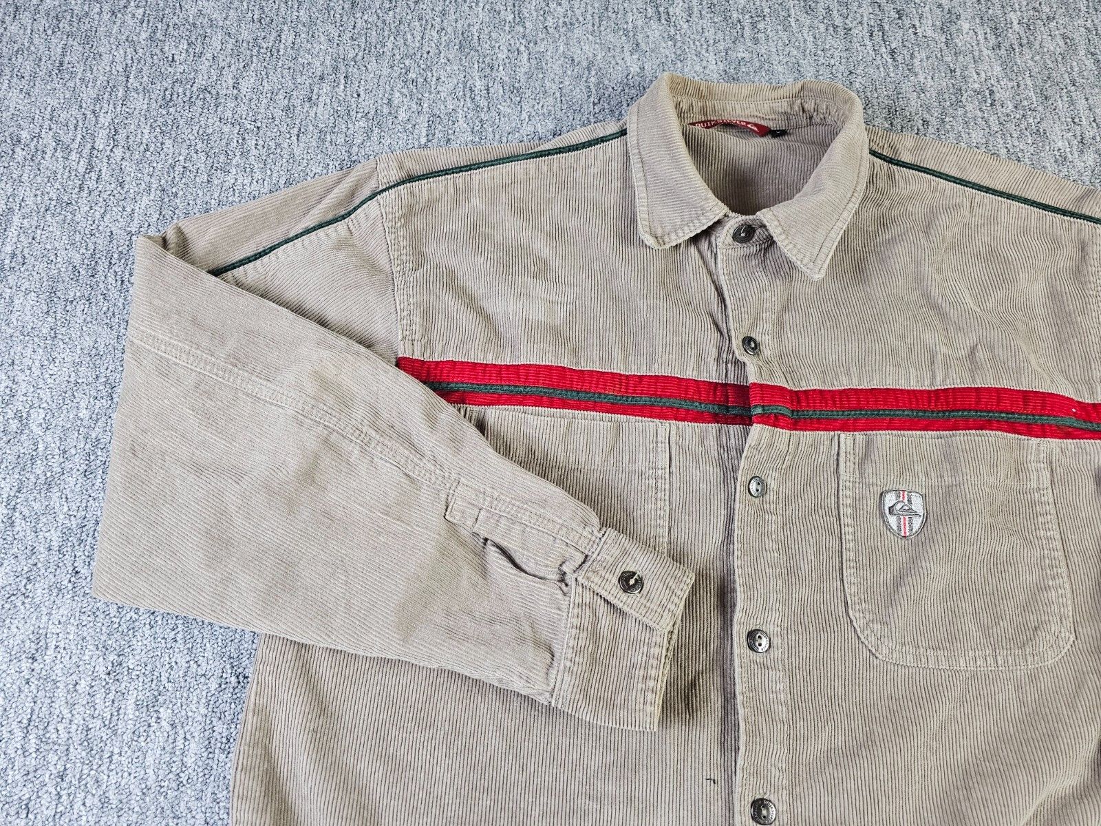 Quiksilver Vintage 90s Quiksilver Corduroy Racing Stripe Shirt 90s L Size US L / EU 52-54 / 3 - 4 Thumbnail