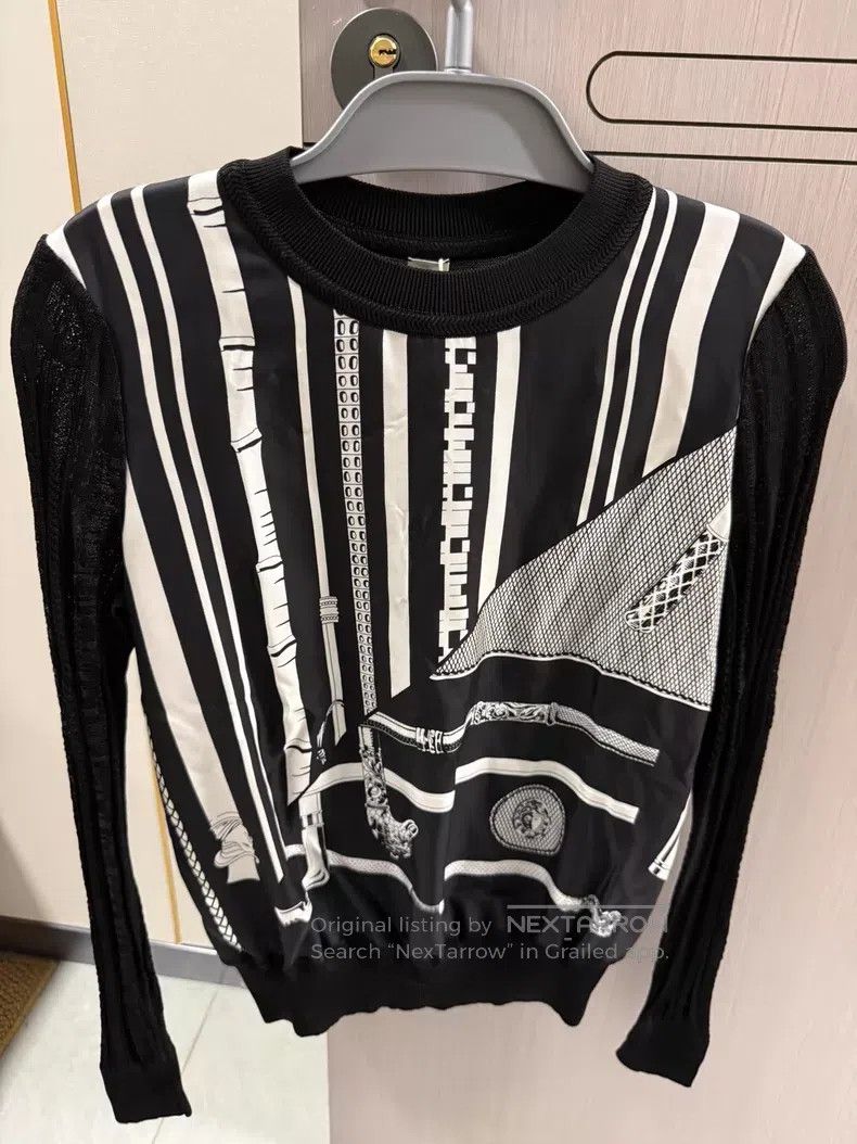Other Hermes Patterned Silk Knit Long Sleeve - Silk Size XS / US 0-2 / IT 36-38 - 1 Thumbnail