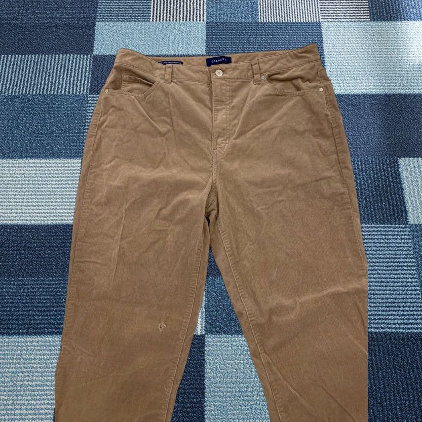Talbots VINTAGE Women's 14 Talbots Beige High-Waist Straight Leg Stretch Corduroy Jeans 34X31 Size 36" / US 14 / IT 50 - 1 Thumbnail