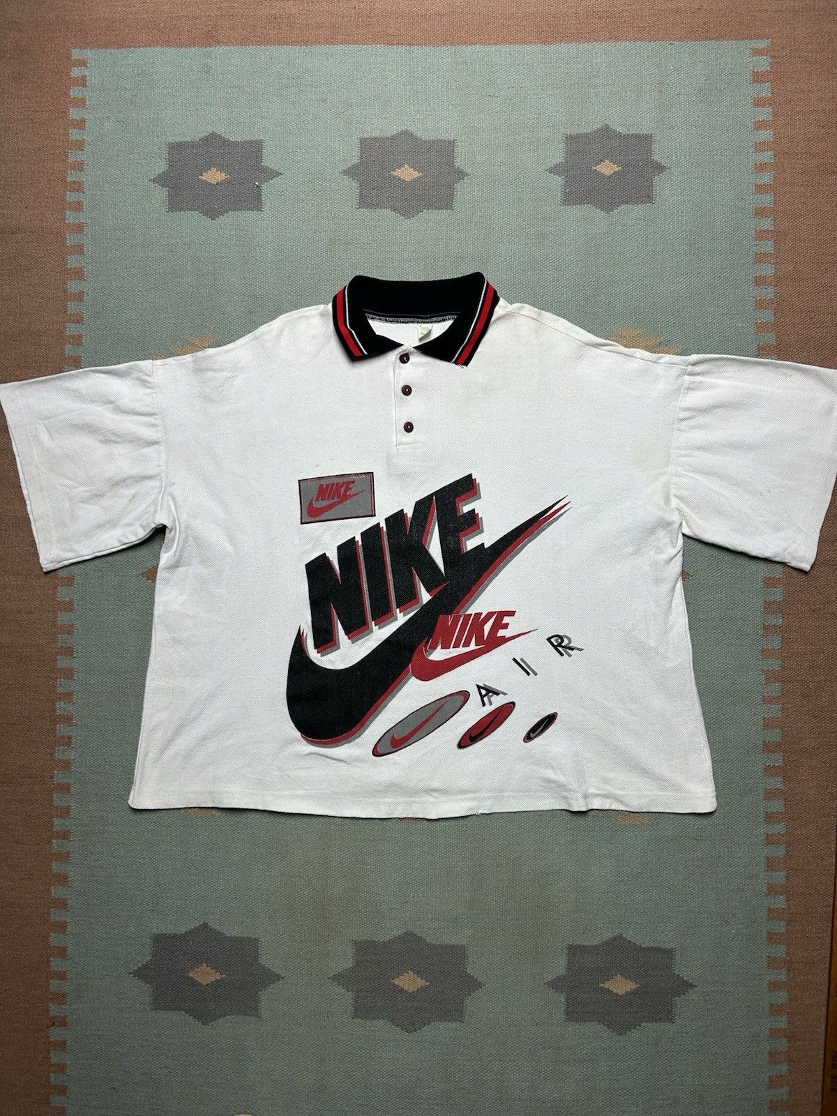 Vintage Vintage 90s Nike air polo shirt boot jordan made USA boxy XL Size US XL / EU 56 / 4 - 1 Thumbnail