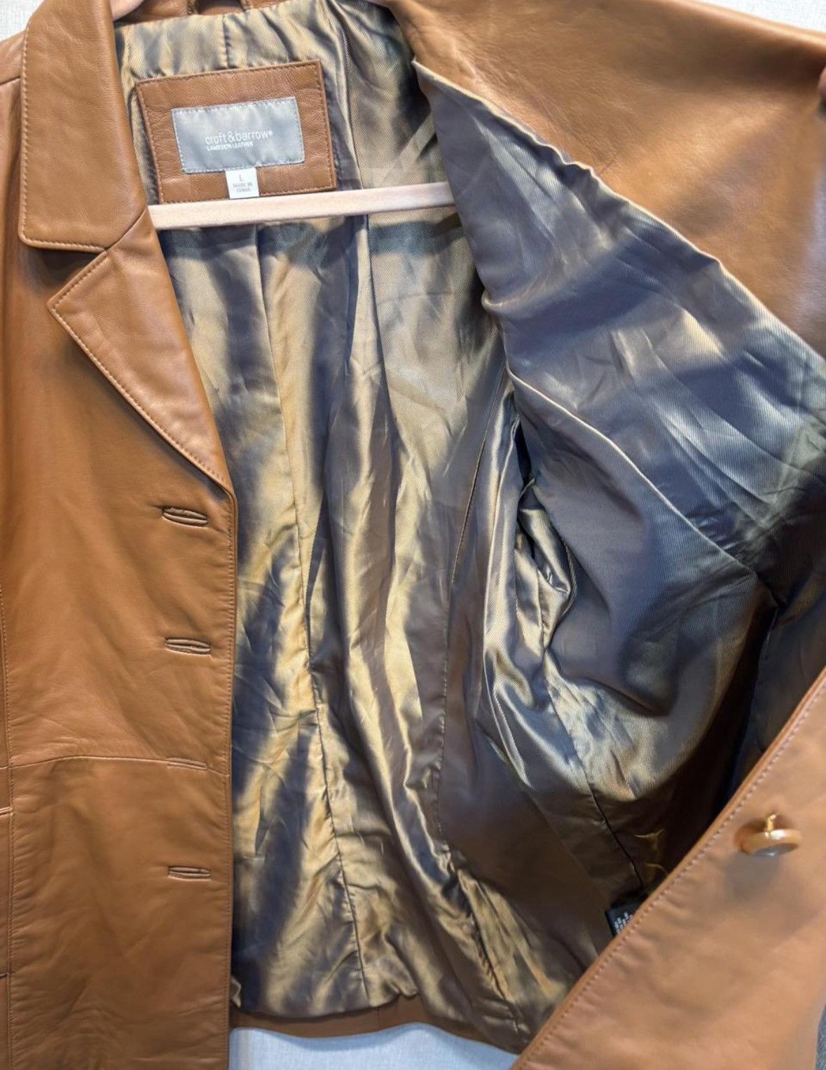 Croft & Barrow Croft & Barrow Tan Lambskin Leather Jacket - Size L Size L / US 10 / IT 46 - 3 Thumbnail