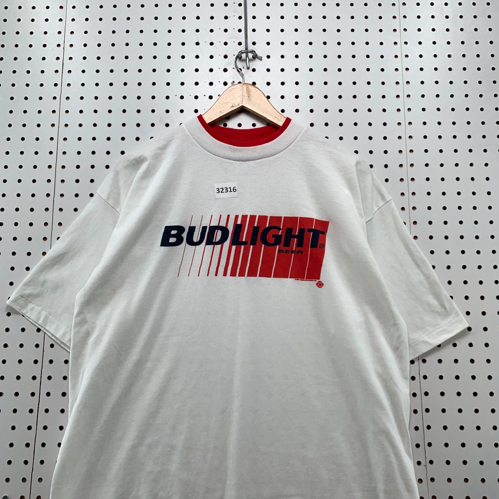 Vintage Vintage Bud Light Shirt Mens XL White 90s USA Red Graphic Single Stitch Tee Size US XL / EU 56 / 4 - 5 Thumbnail