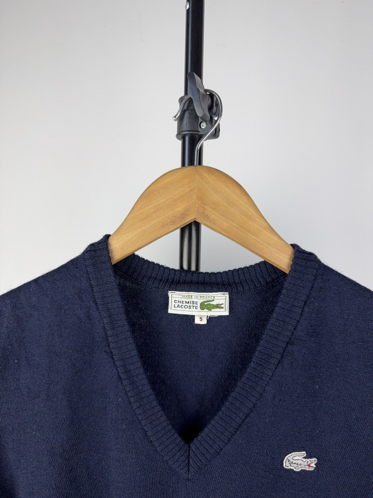 Lacoste × Vintage Vintage Lacoste Wool Sweater Vest Navy Blue Made in France Size US S / EU 44-46 / 1 - 3 Thumbnail
