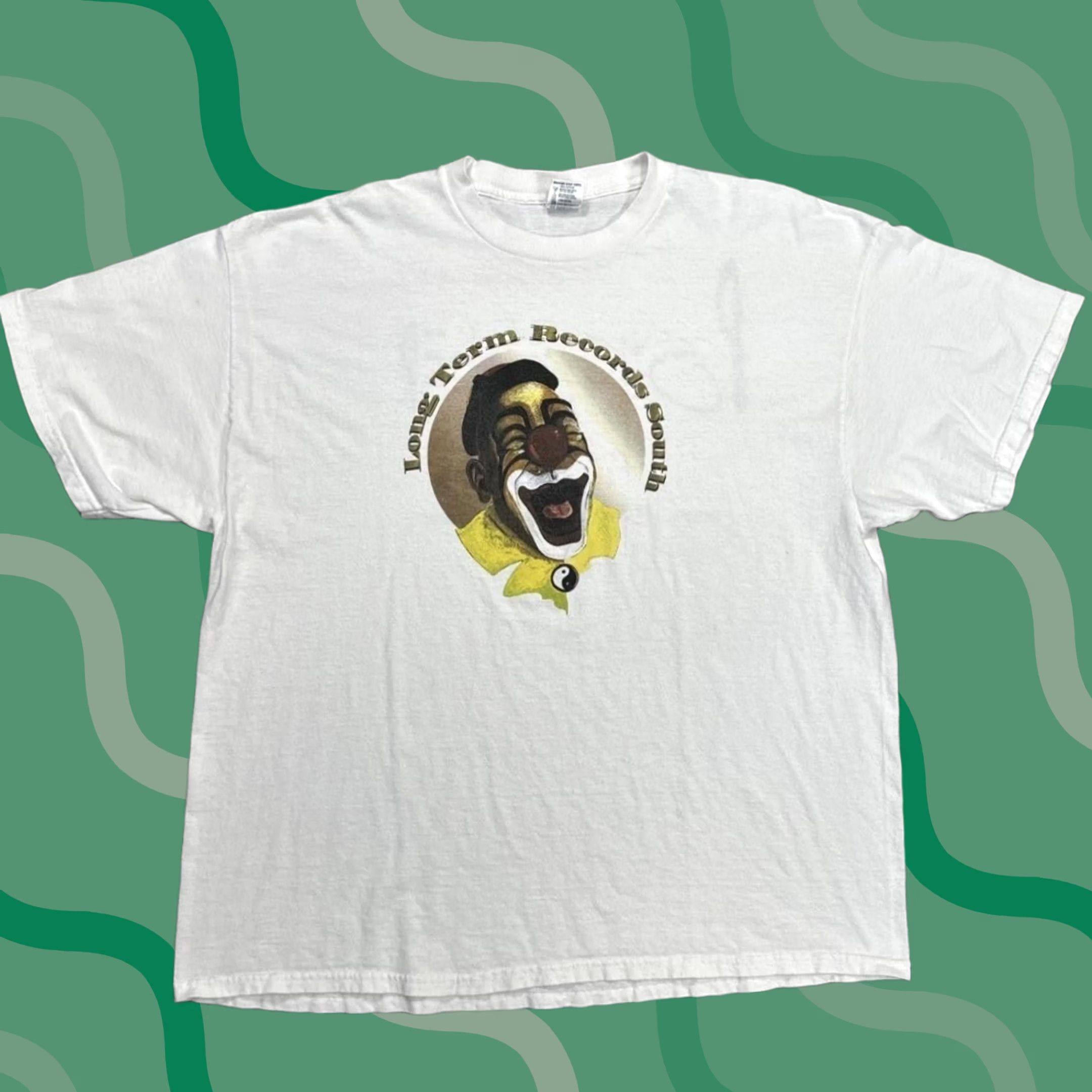 Delta PSYCSTER Long Term Records Shirt Mens XL White Graphic Clown Tee Back Hit Size US XL / EU 56 / 4 - 1 Thumbnail