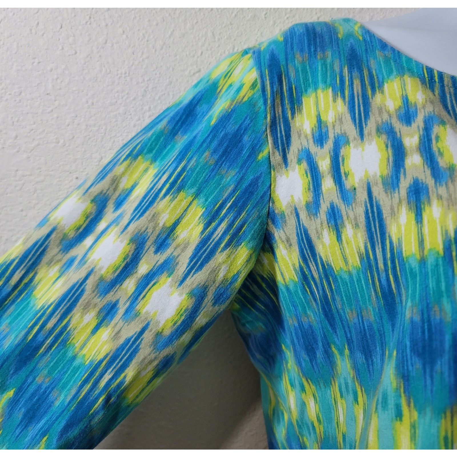 Other Ruby Rd. Blue Yellow White Abstract Print V Neck Top Large Size L / US 10 / IT 46 - 6 Thumbnail